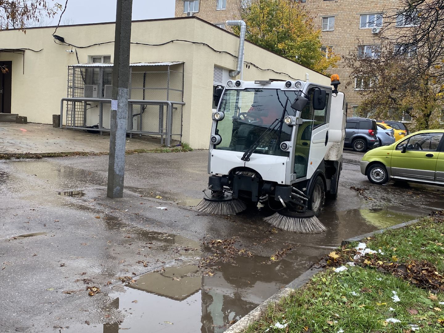 Осень, Уборка листьев, Уборка дорог,