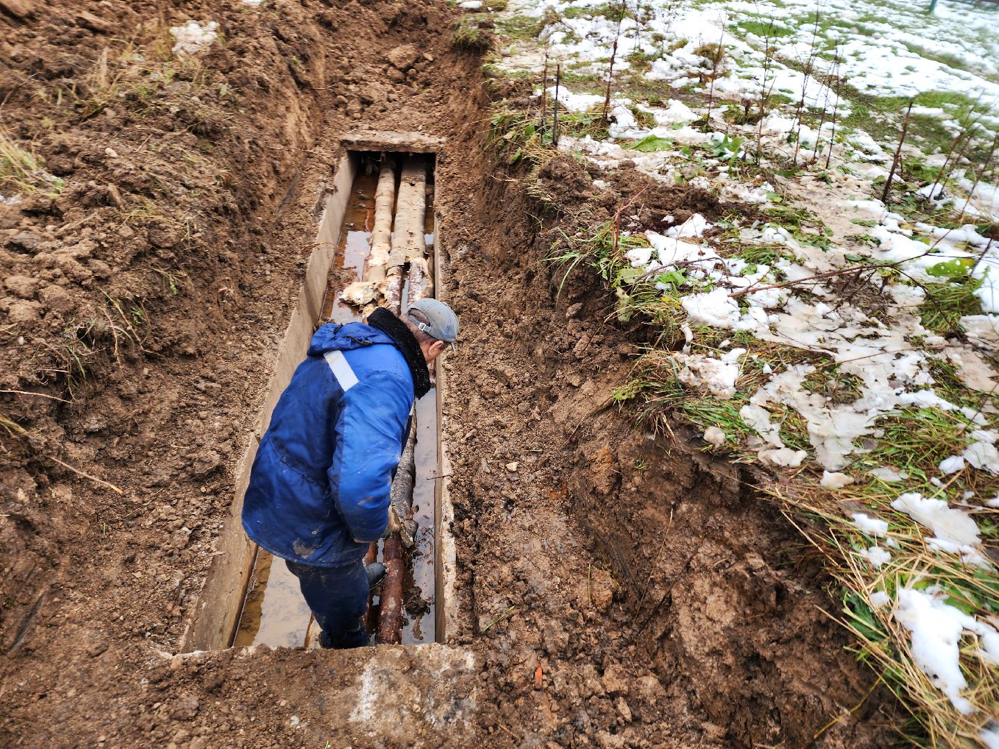 Чехов, микрорайон Венюково, улица Маркова, ремонт теплосети, восстановление теплоснабжения, замена трубы, подача тепла,