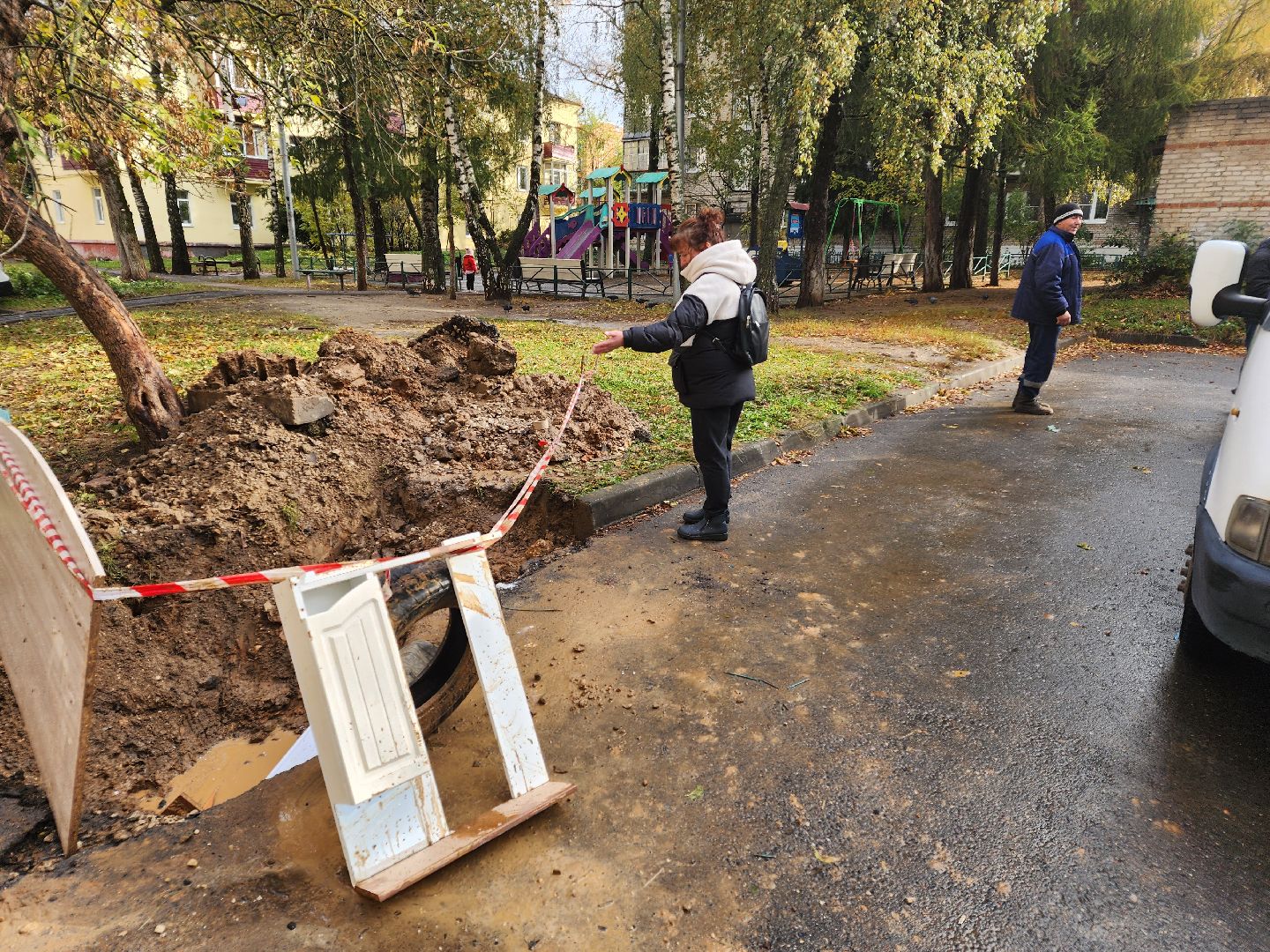 Чехов, ремонт теплосети, устранение аварии, теплоснабжение, пуск отопления, улица Лопасненская, МП ЖКХ Чеховского района,