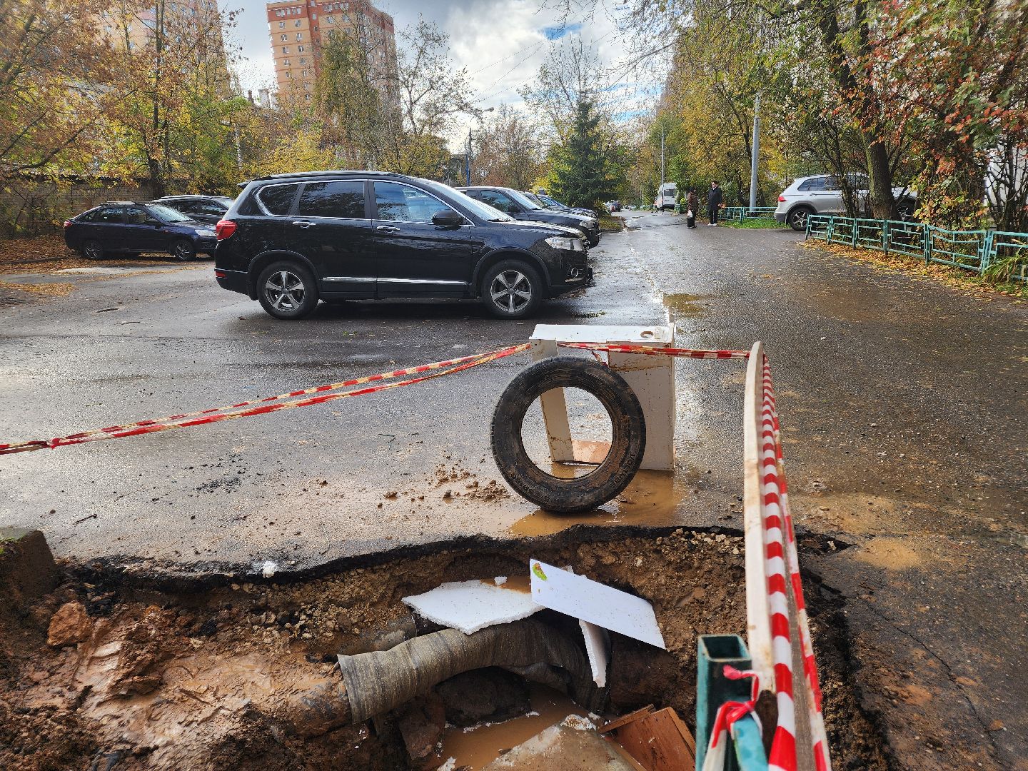 Чехов, ремонт теплосети, устранение аварии, теплоснабжение, пуск отопления, улица Лопасненская, МП ЖКХ Чеховского района,