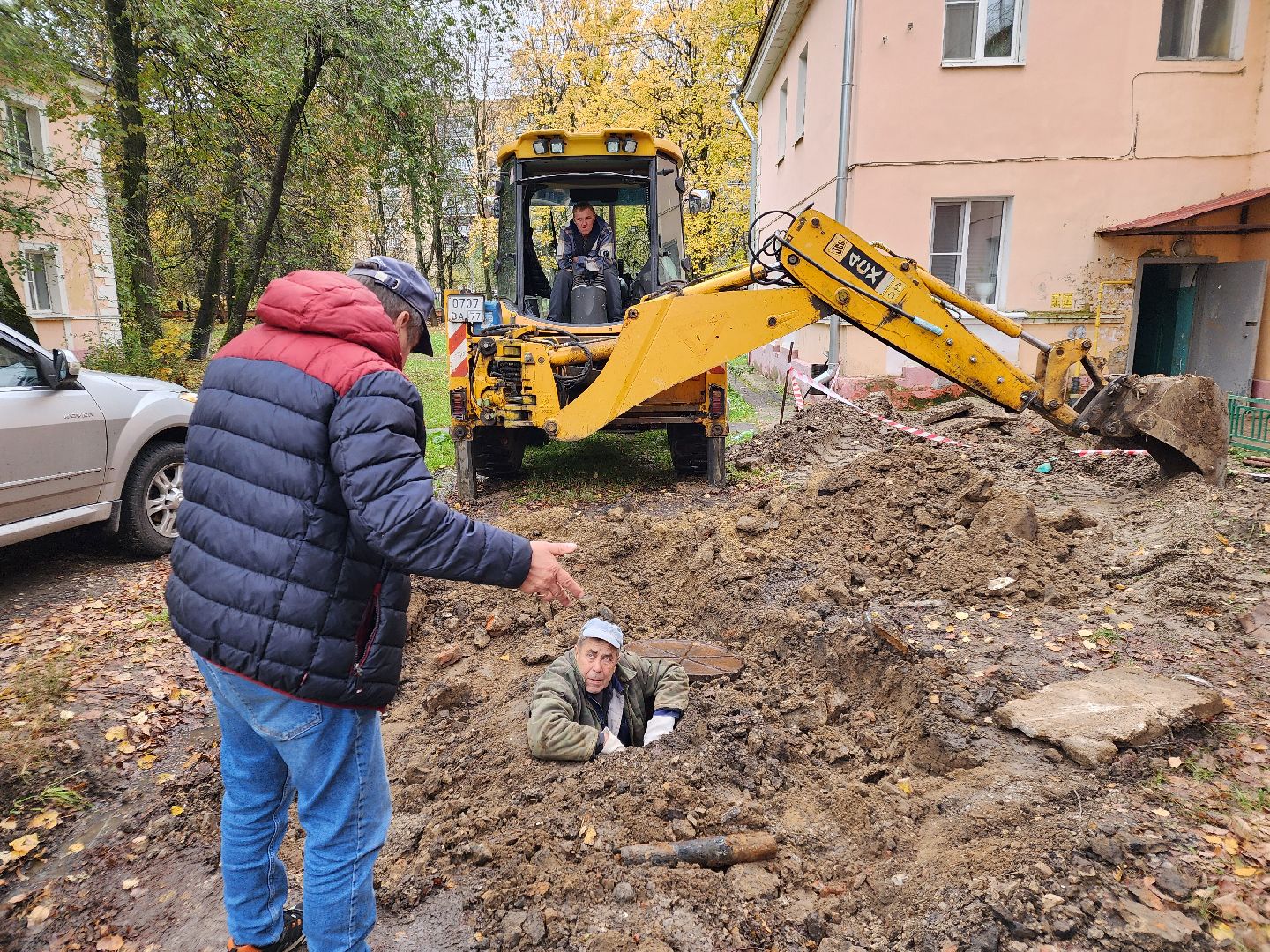 Чехов, улица Чехова, ремонт теплосети, замена трубы отопления, устранение утечки теплоносителя, замена задвижки, теплоснабжение, пуск отопления, мп жкх чеховского района,