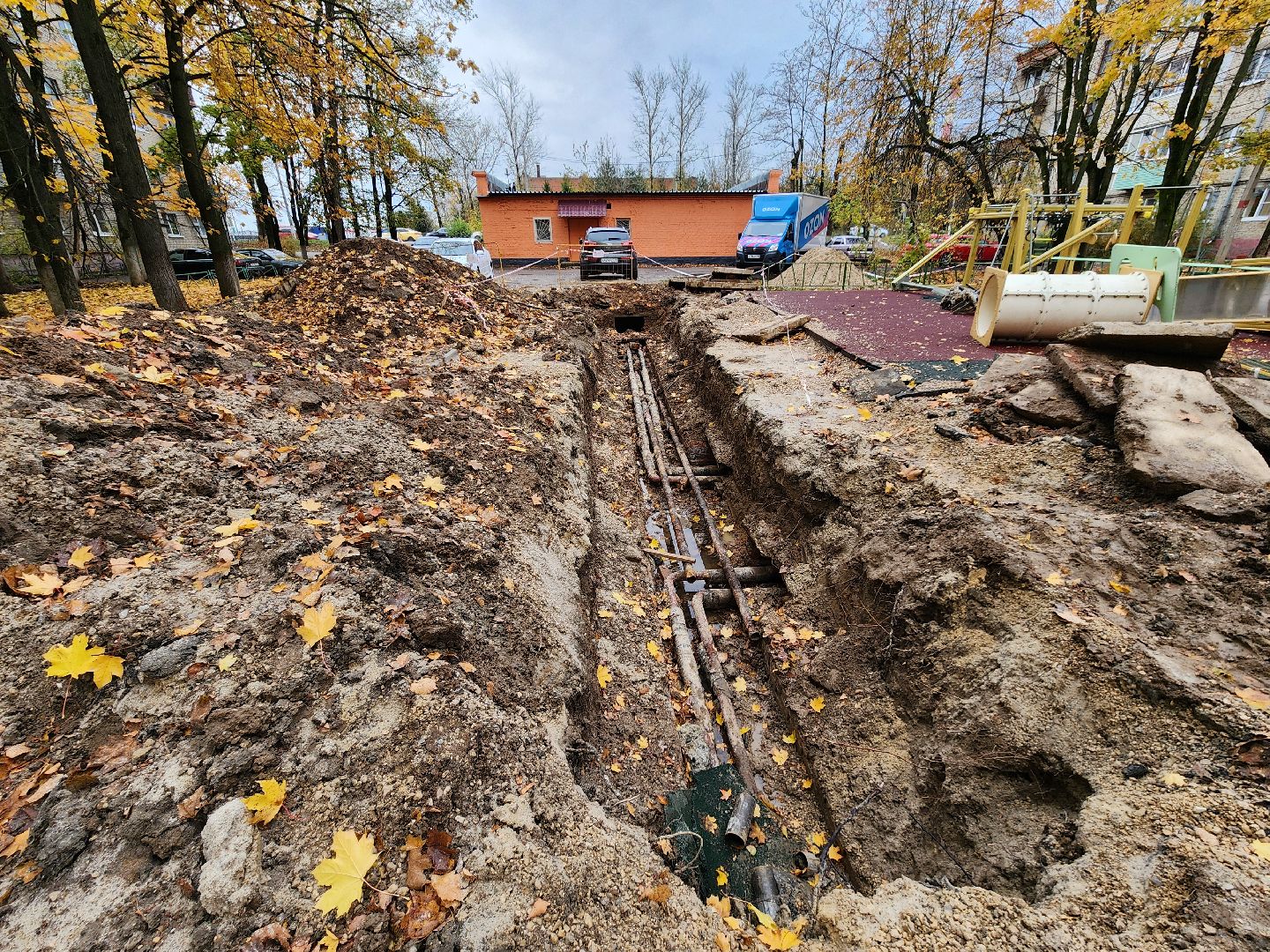 Чехов, улица Чехова, ремонт тепловых сетей, устранение аварии, теплоснабжение, пуск отопления, глава округа михаил собакин,