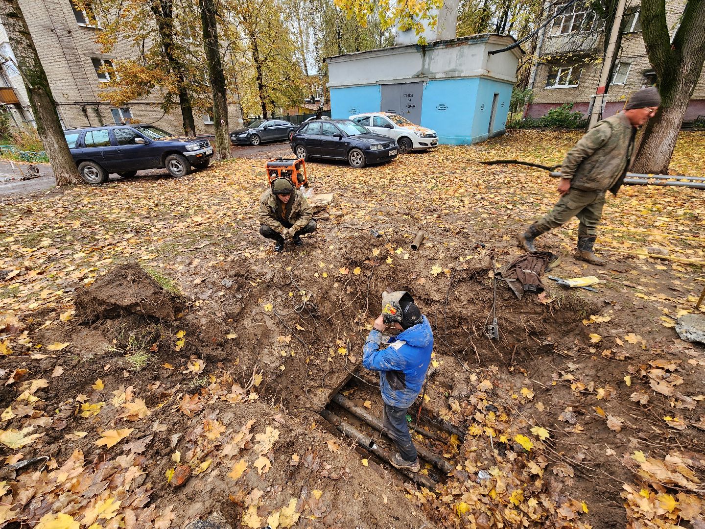 Чехов, улица Чехова, ремонт тепловых сетей, устранение аварии, теплоснабжение, пуск отопления, глава округа михаил собакин,