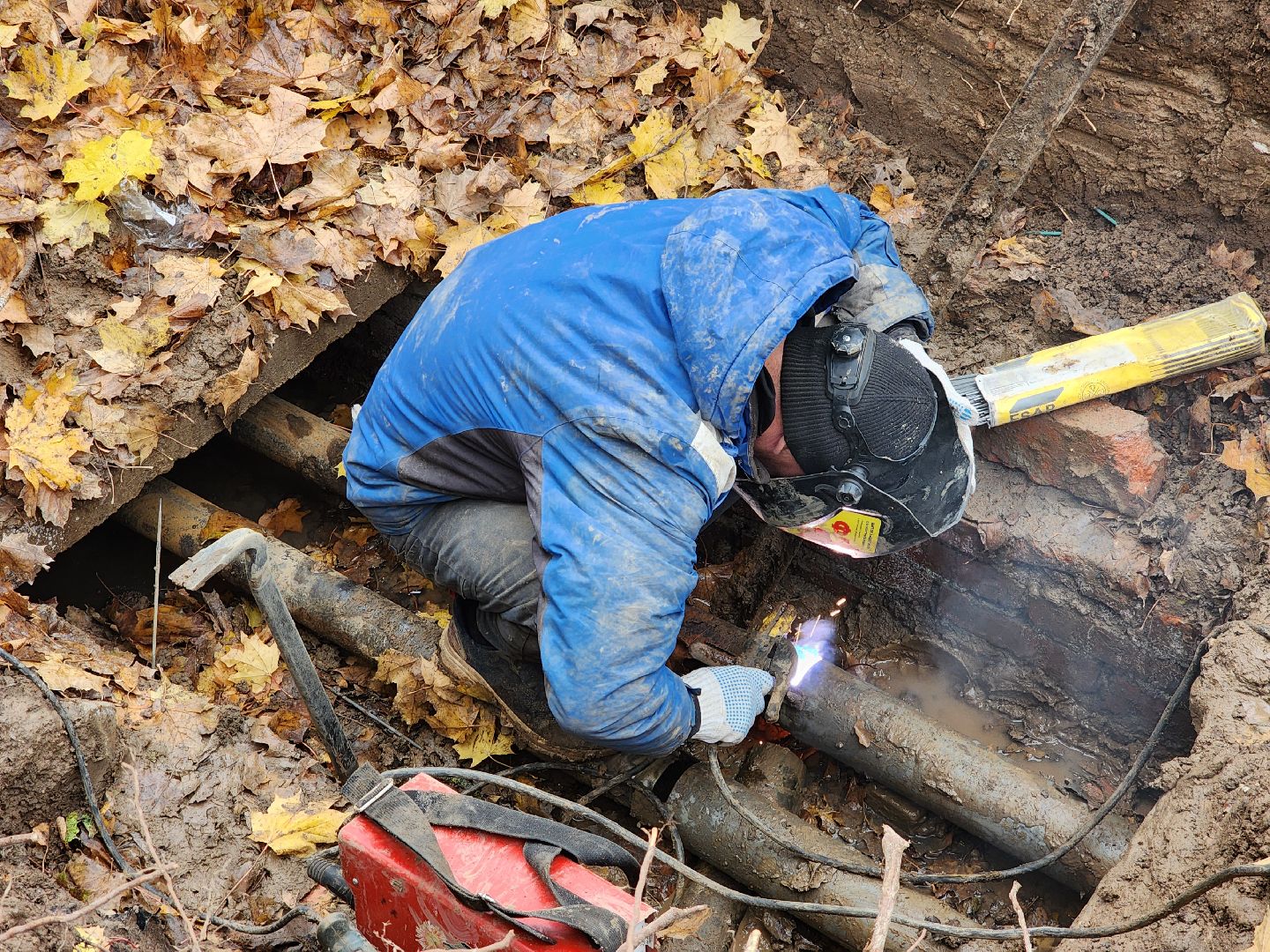 Чехов, улица Чехова, ремонт тепловых сетей, устранение аварии, теплоснабжение, пуск отопления, глава округа михаил собакин,