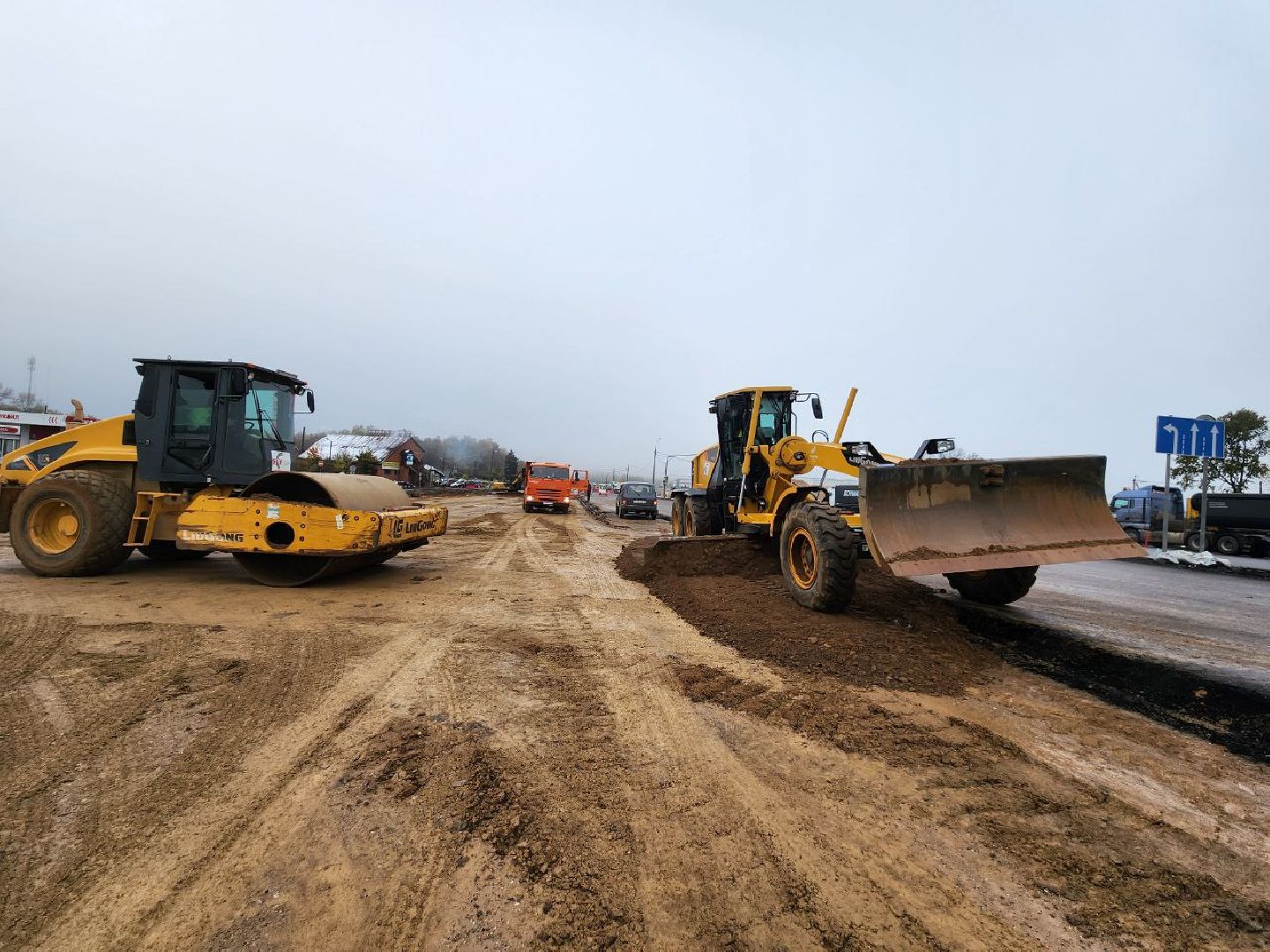 руза, рузский городской округ, подмосковье, минское шоссе, трасса м-1 беларусь, реконструкция шоссе, дороги, подземный переход, расширение дороги, дорожники,