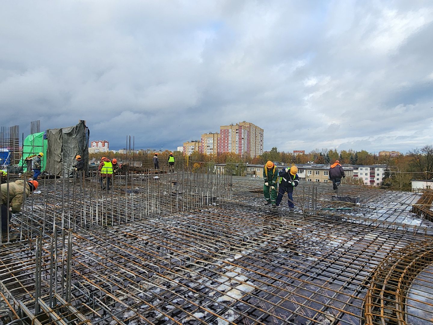 Чехов, улица Мира, детская поликлиника, строительство, монолитные работы, нацпроект здравоохранение, минстрой мо,
