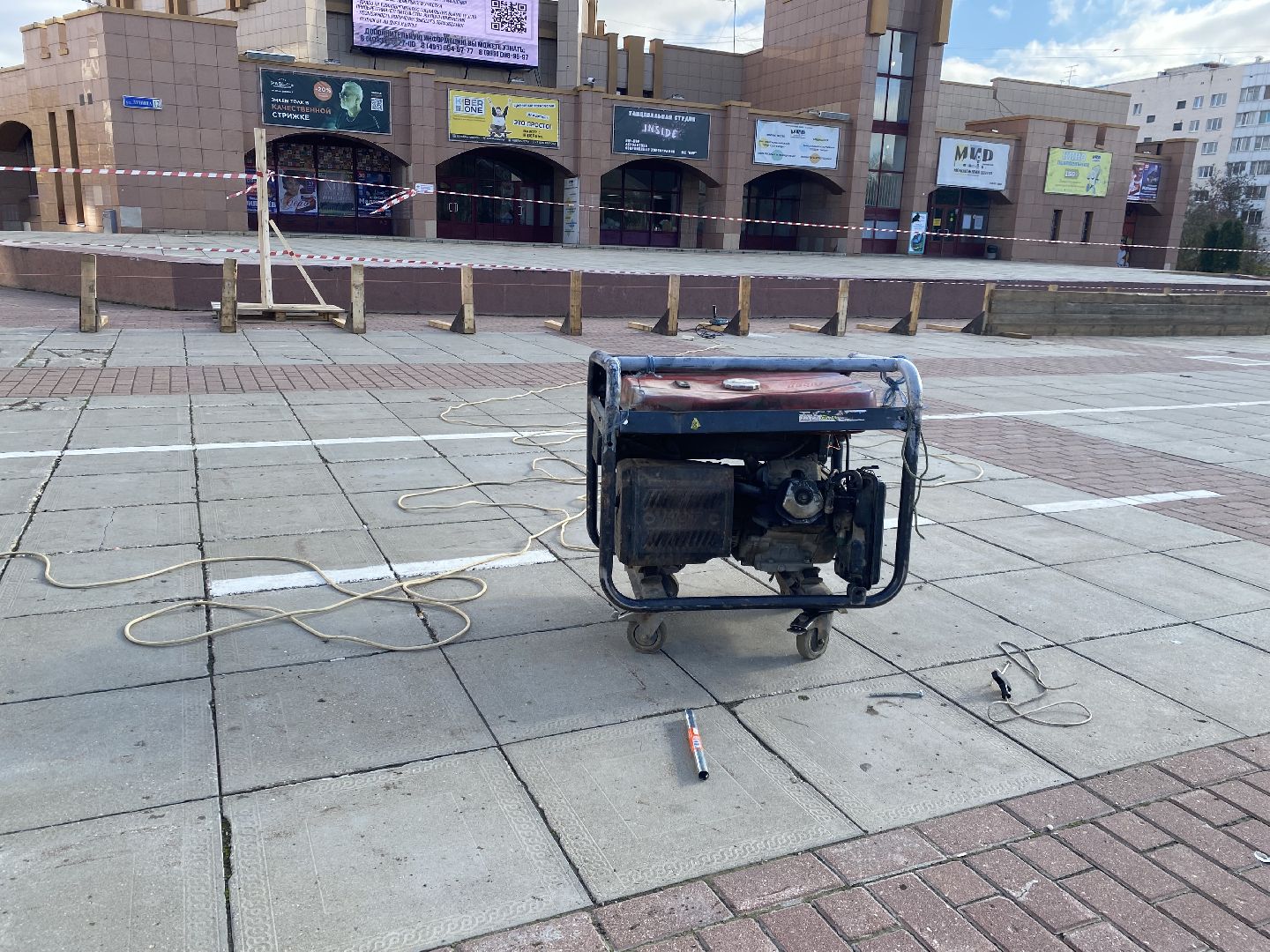 Каток, Начало строительства, Зима, Лед,