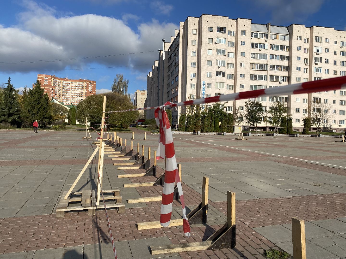 Каток, Начало строительства, Зима, Лед,