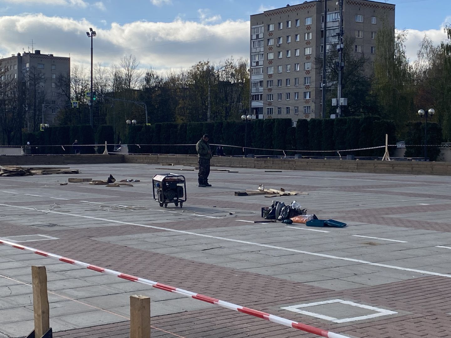 Каток, Начало строительства, Зима, Лед,