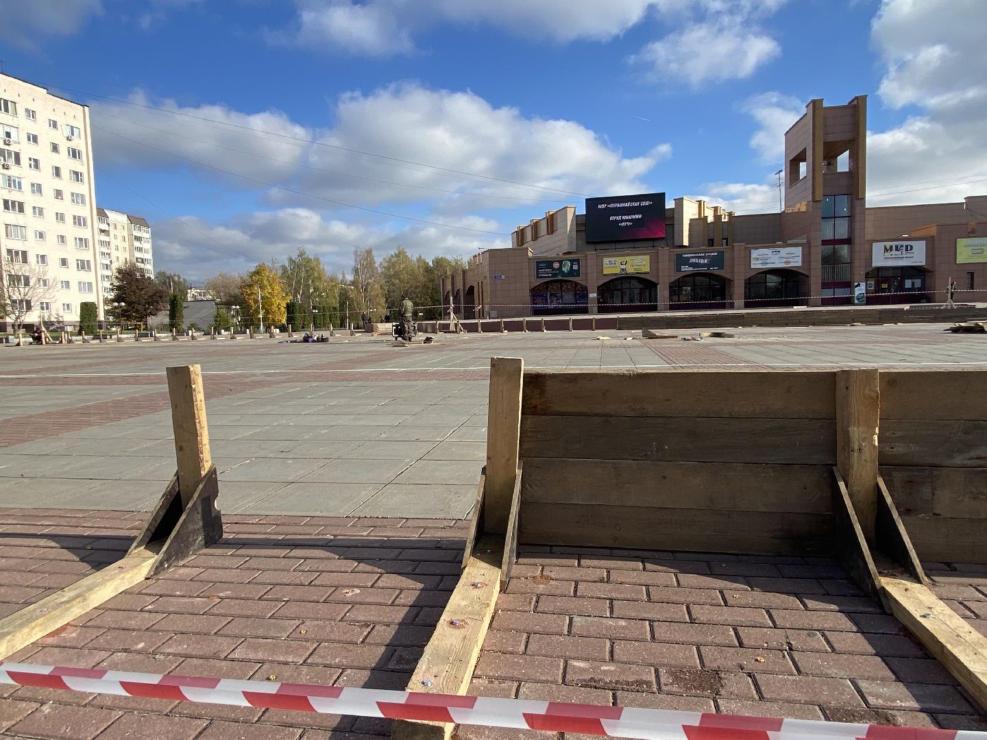 Каток, Начало строительства, Зима, Лед,