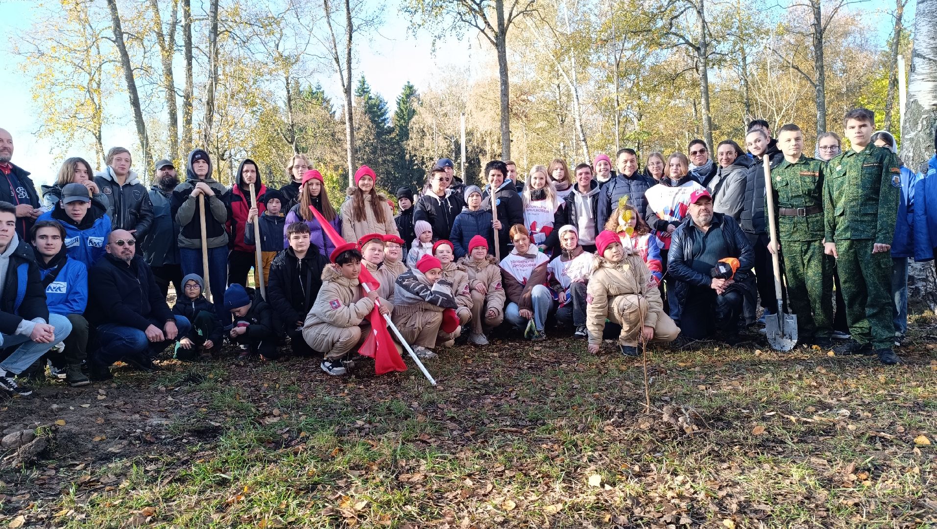 озеленение, лобня, посадка деревьев,