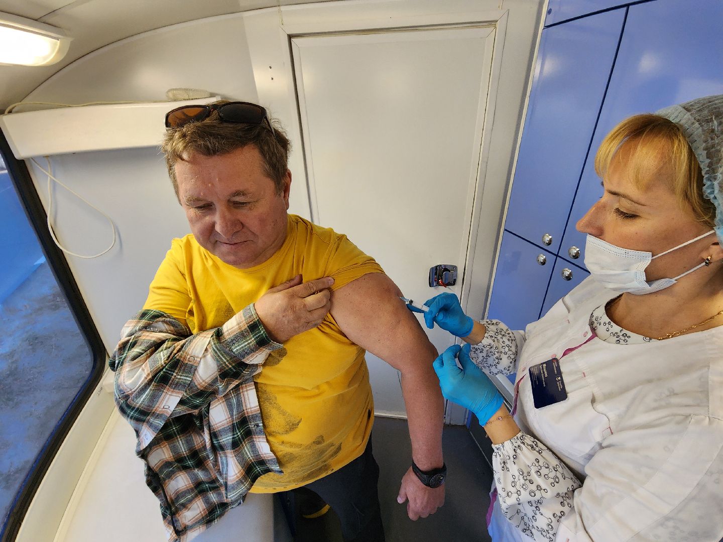 Чехов, передвижной фап, мобильный медицинский пункт, фельдшерско-акушерский пункт, вакцинация от гриппа, прививки от пневмонии,