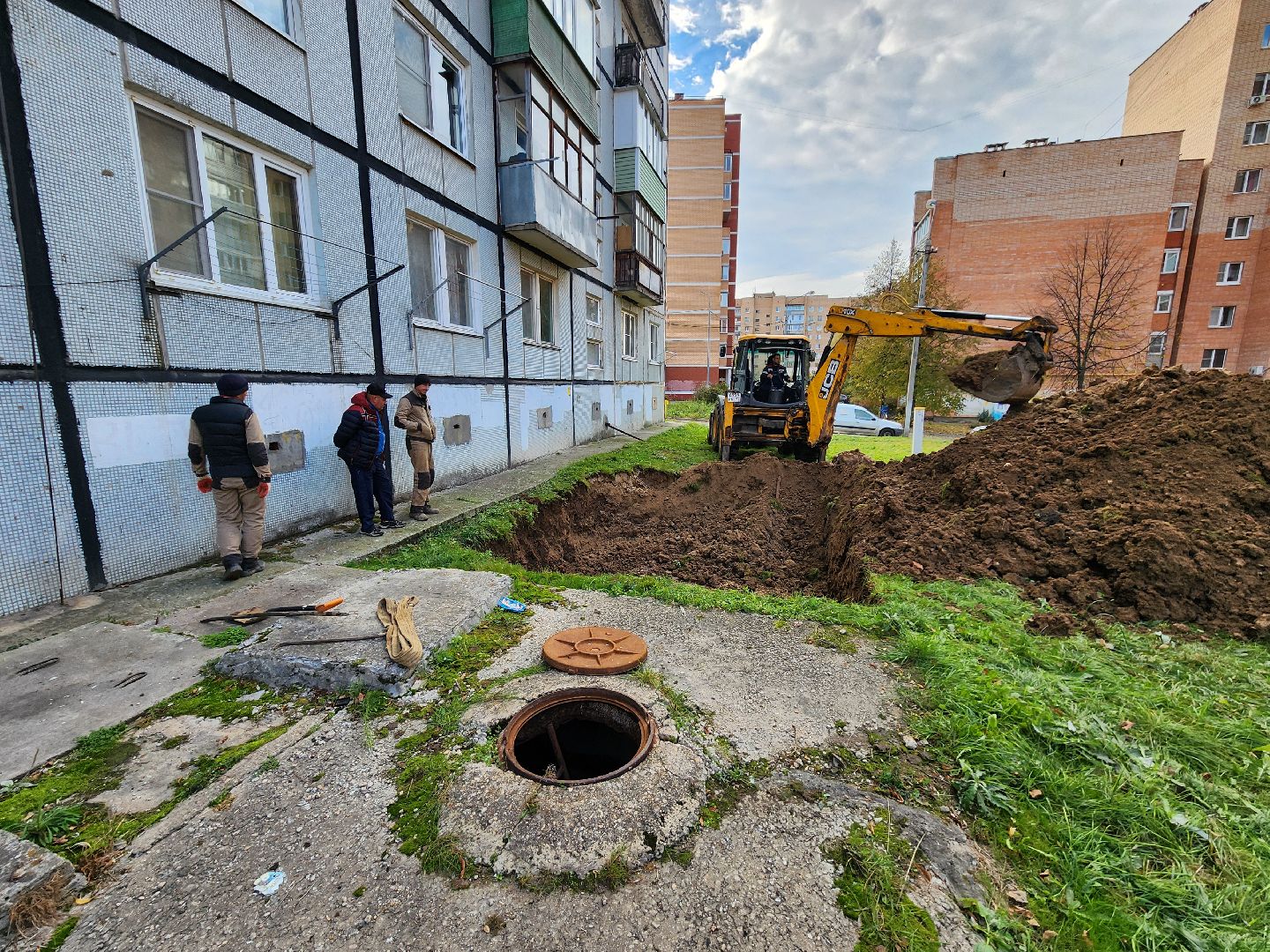 Чехов, улица Чехова, ремонт теплосети, аварийные работы, теплоснабжение, пуск отопления, мп жкх чеховского района,