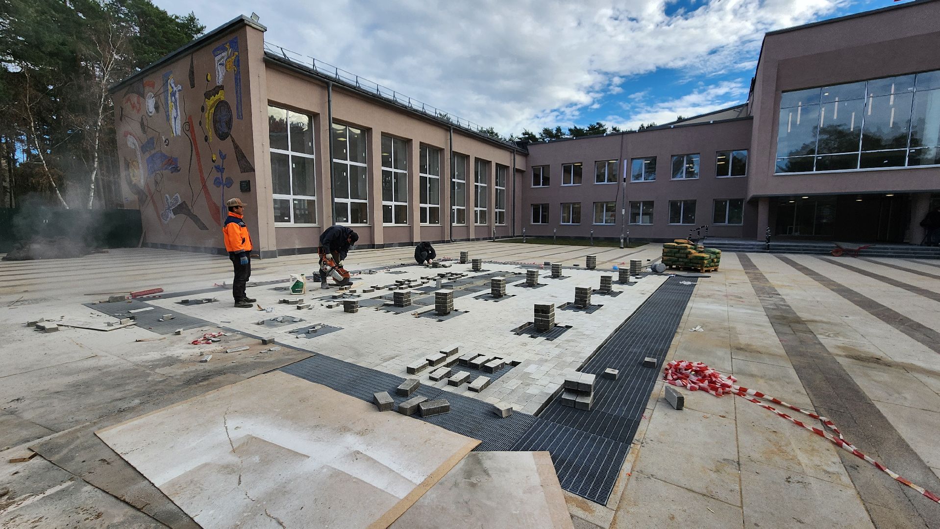 реконструкция дк протон, протвино, строительство, фонтан, сухой фонтан,