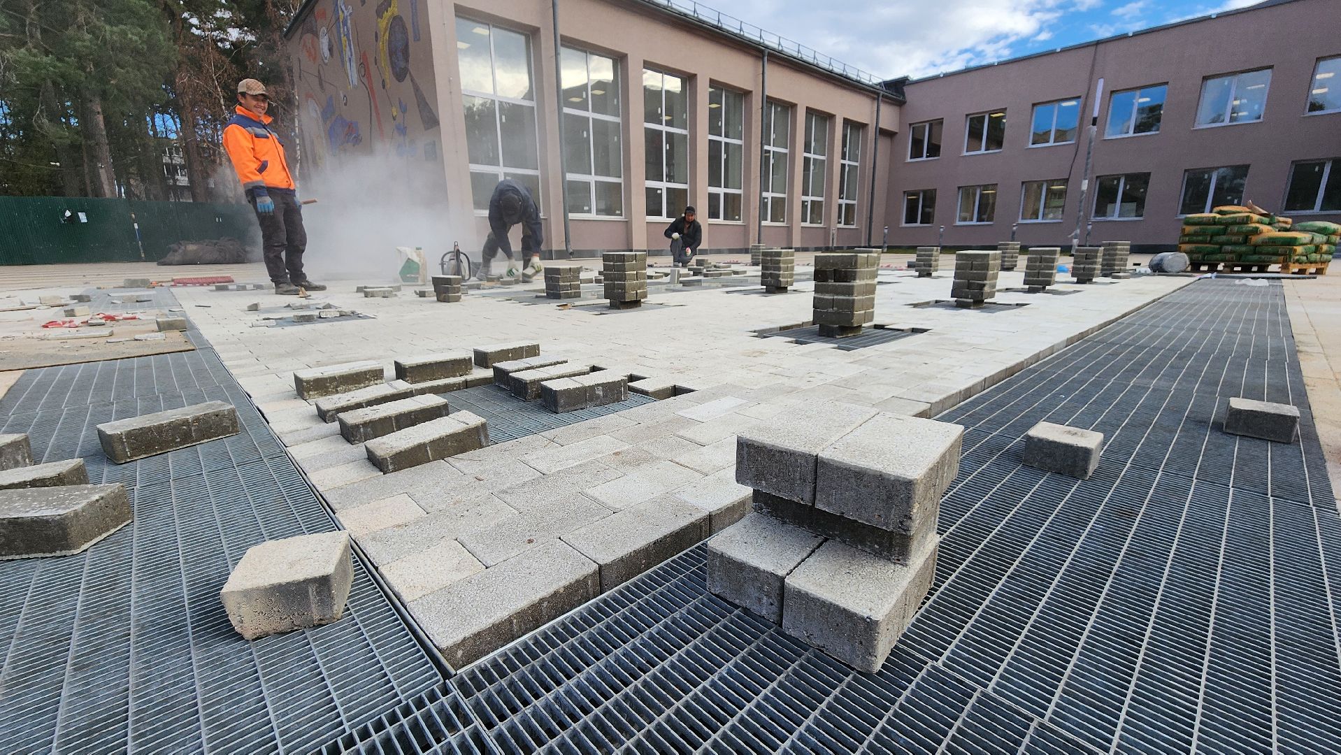 реконструкция дк протон, протвино, строительство, фонтан, сухой фонтан,