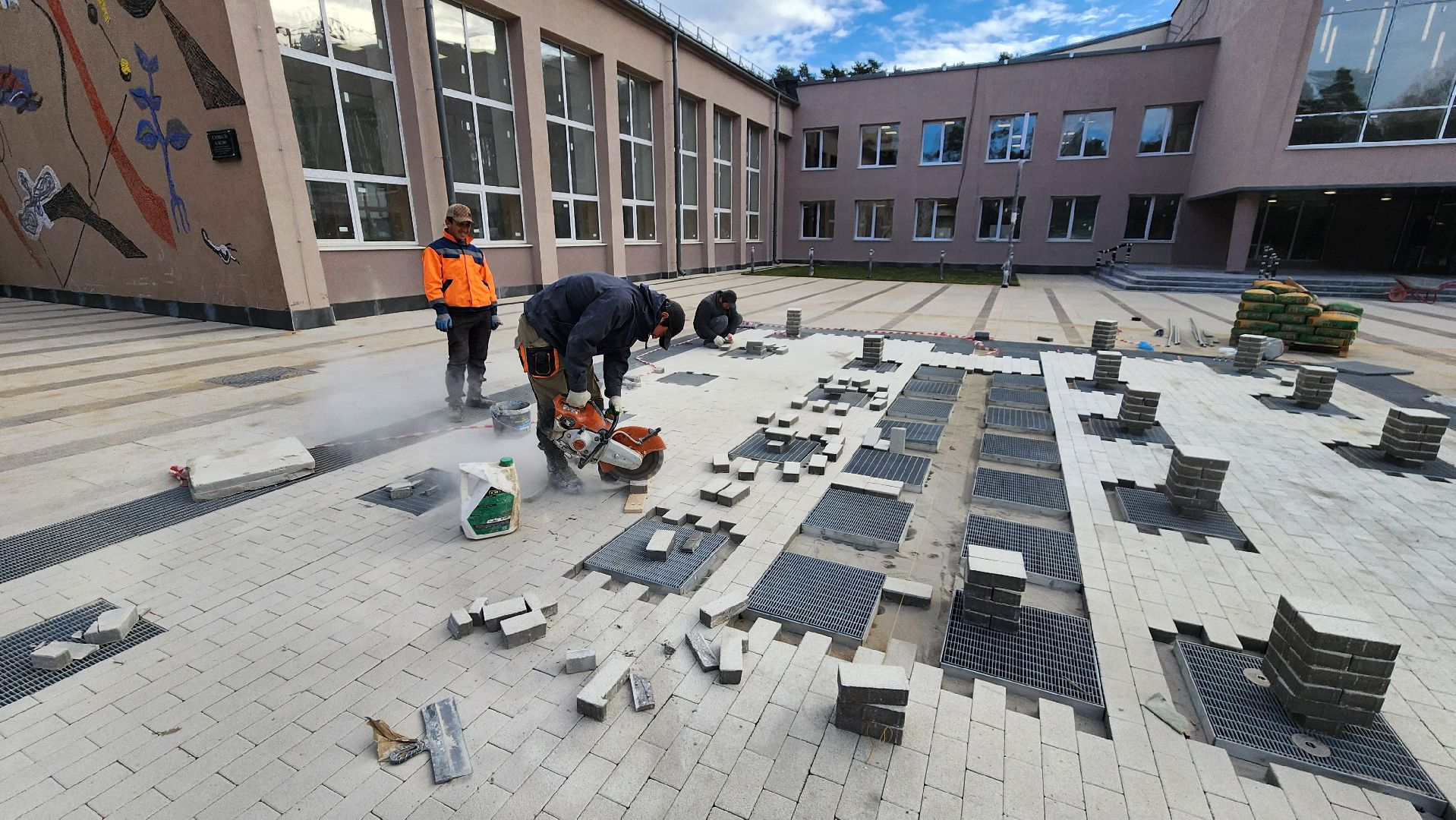 реконструкция дк протон, протвино, строительство, фонтан, сухой фонтан,