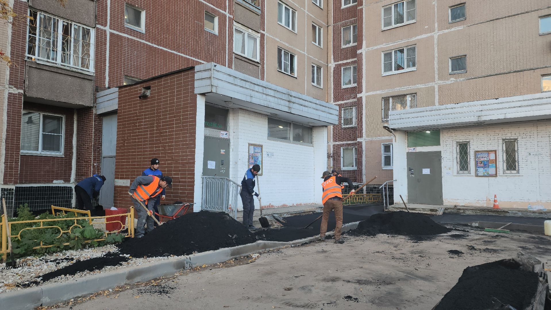 укладка асфальта, тротуары, Лобня,