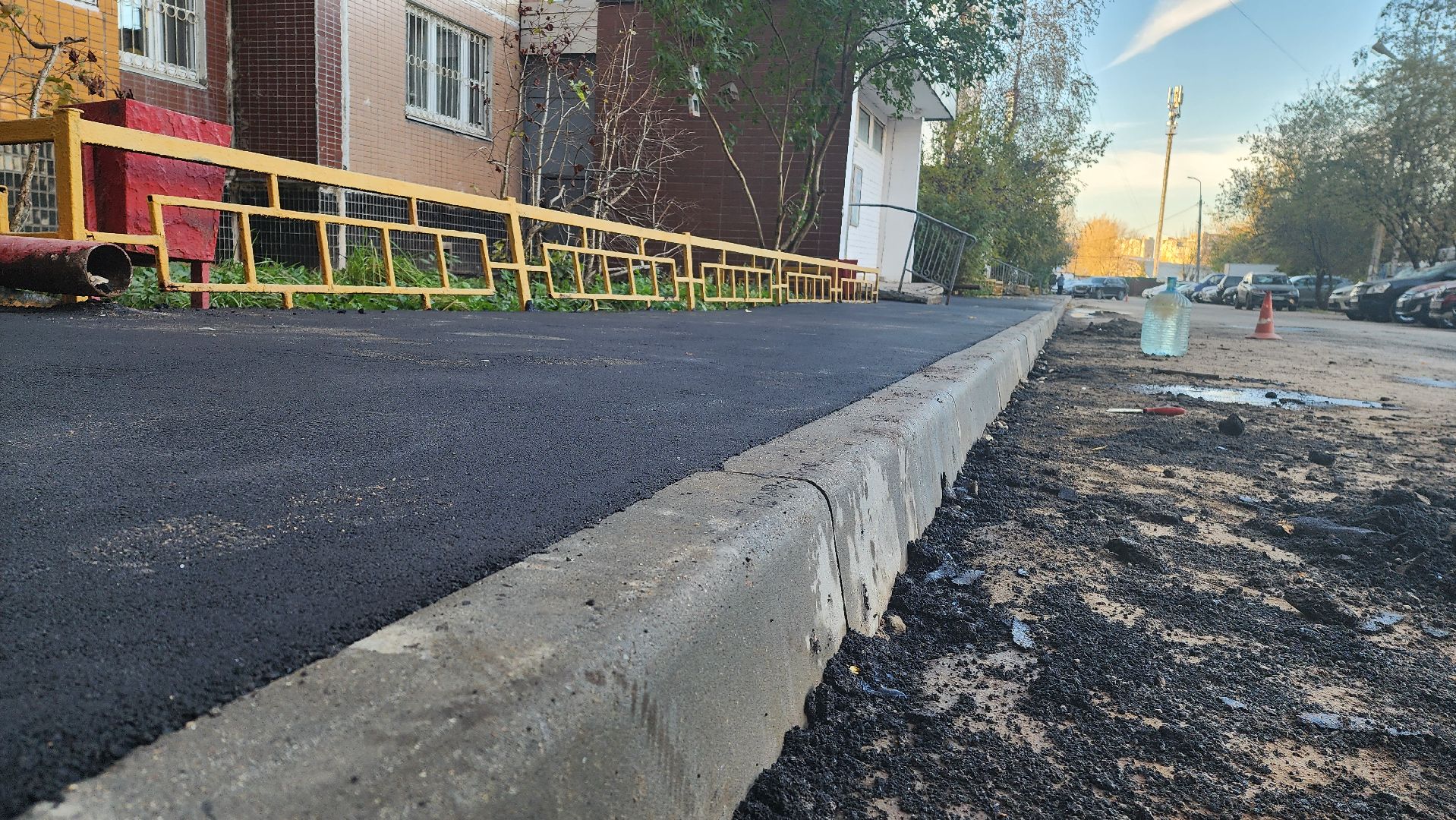 укладка асфальта, тротуары, Лобня,