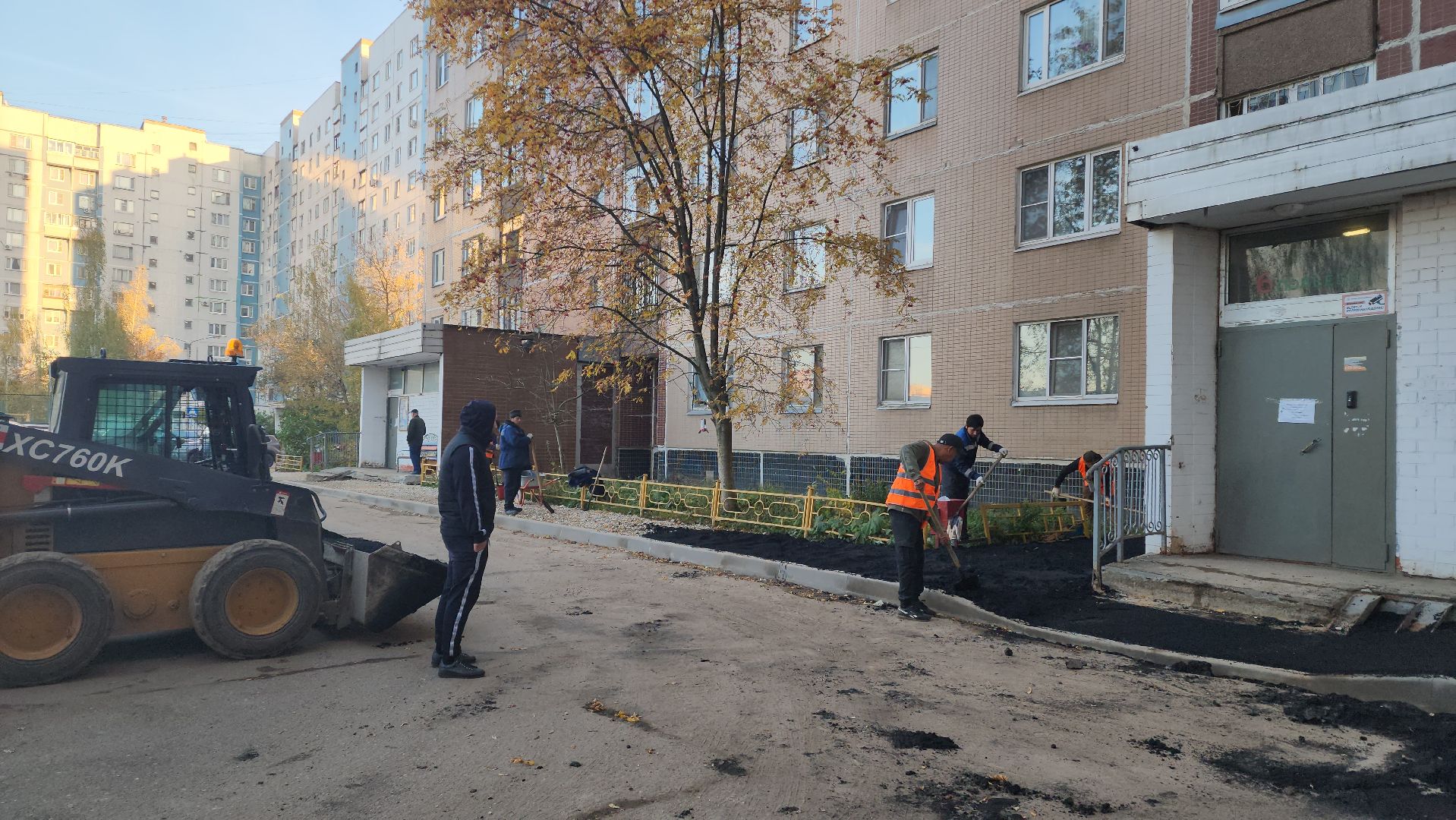 укладка асфальта, тротуары, Лобня,