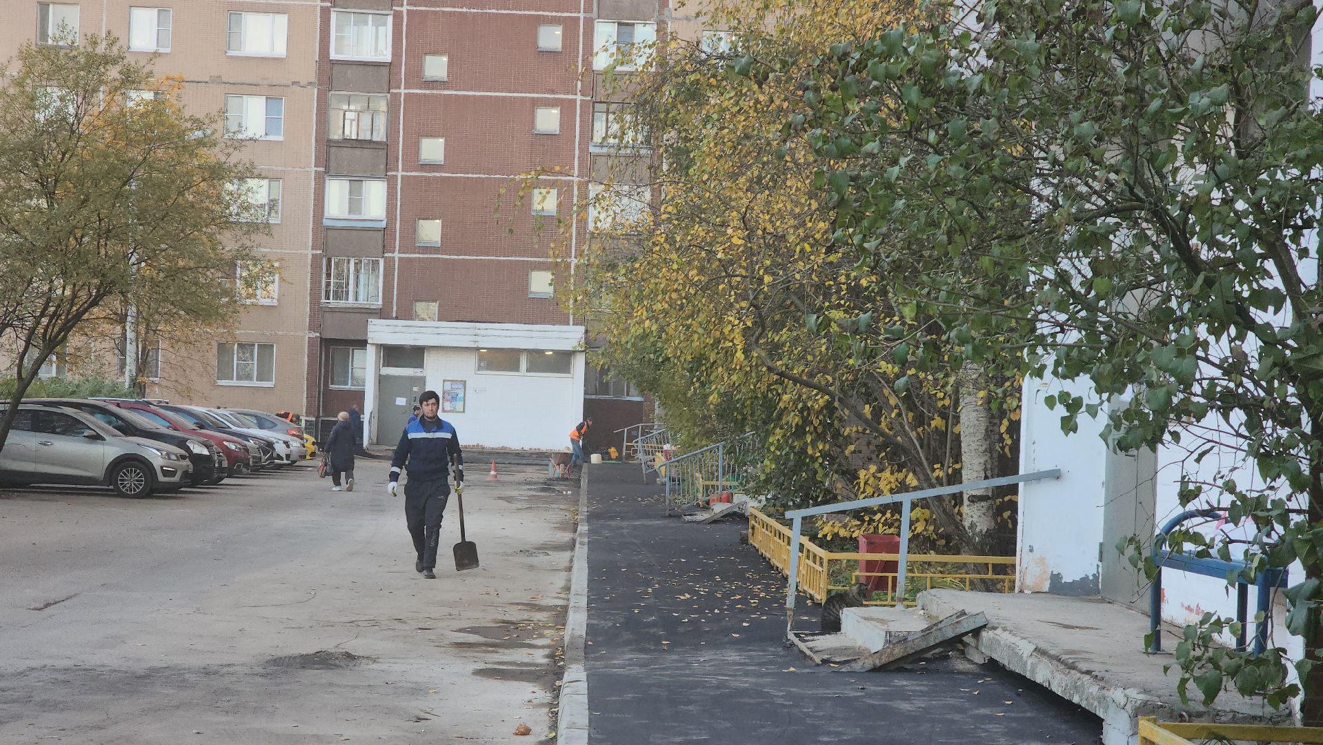 укладка асфальта, тротуары, Лобня,