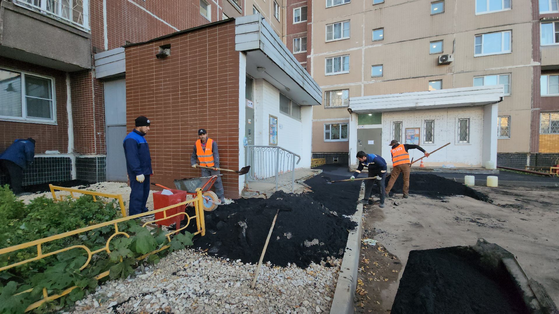 укладка асфальта, тротуары, Лобня,