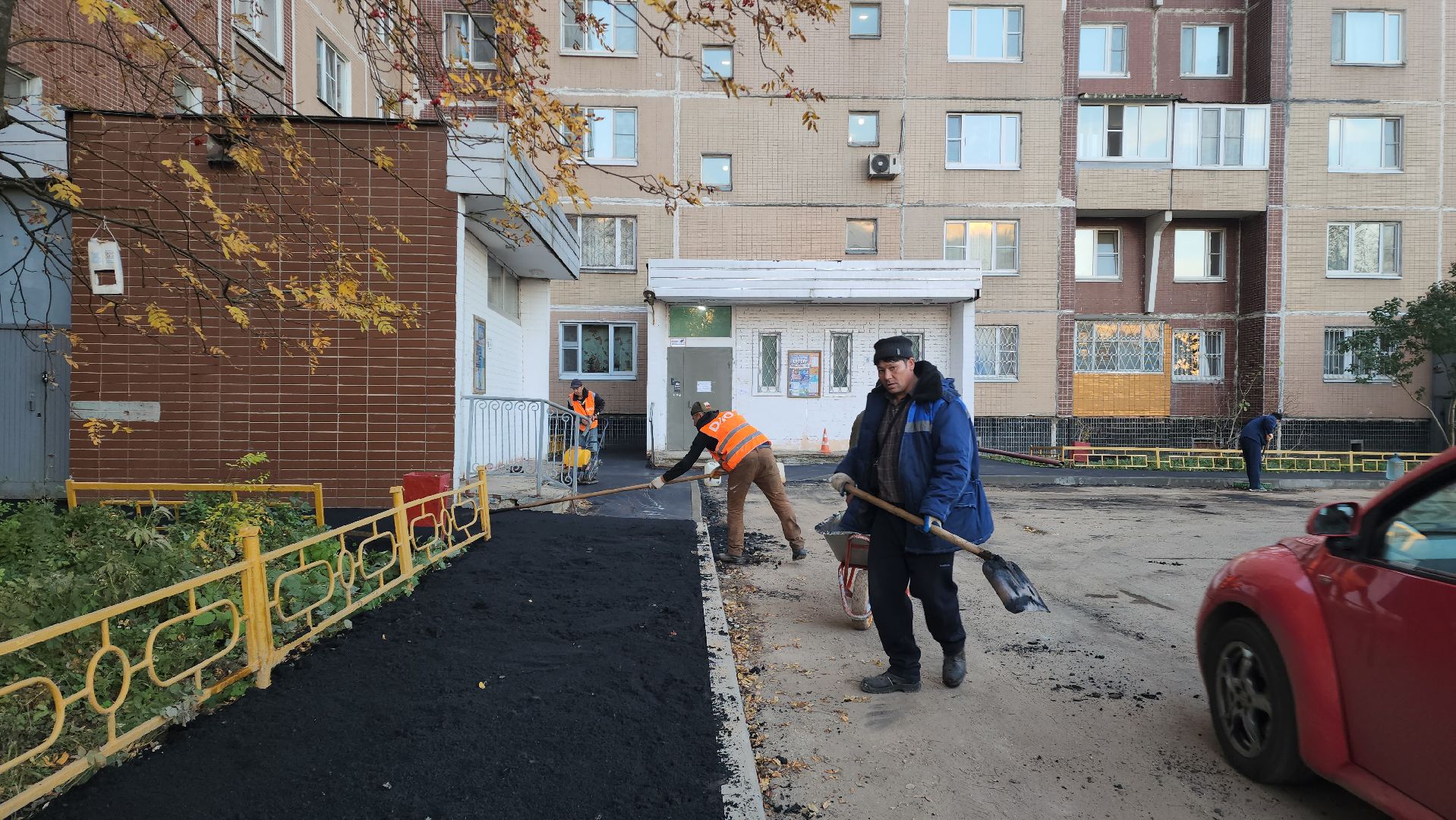 укладка асфальта, тротуары, Лобня,