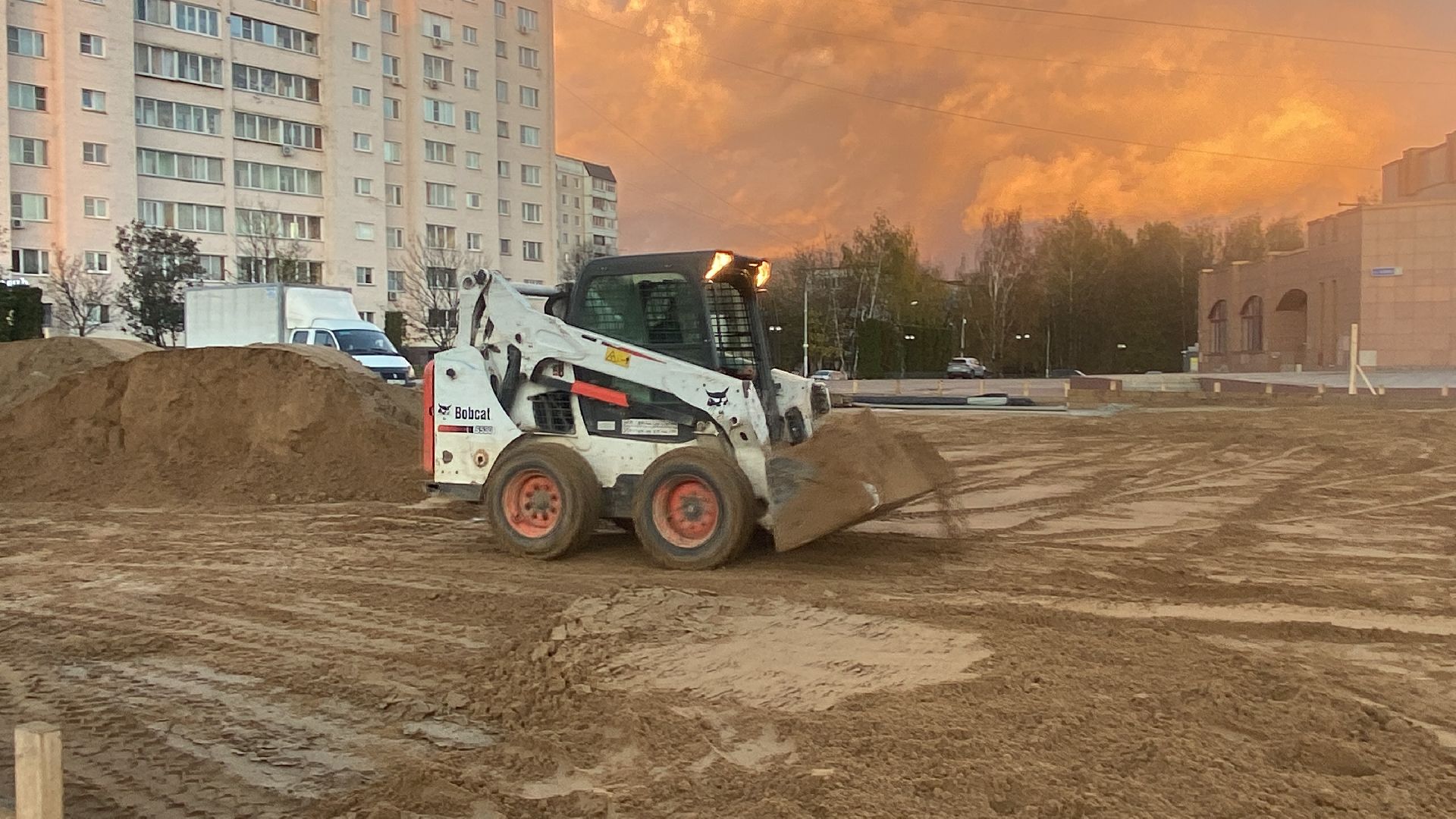 Каток, Песок, Фундамент,