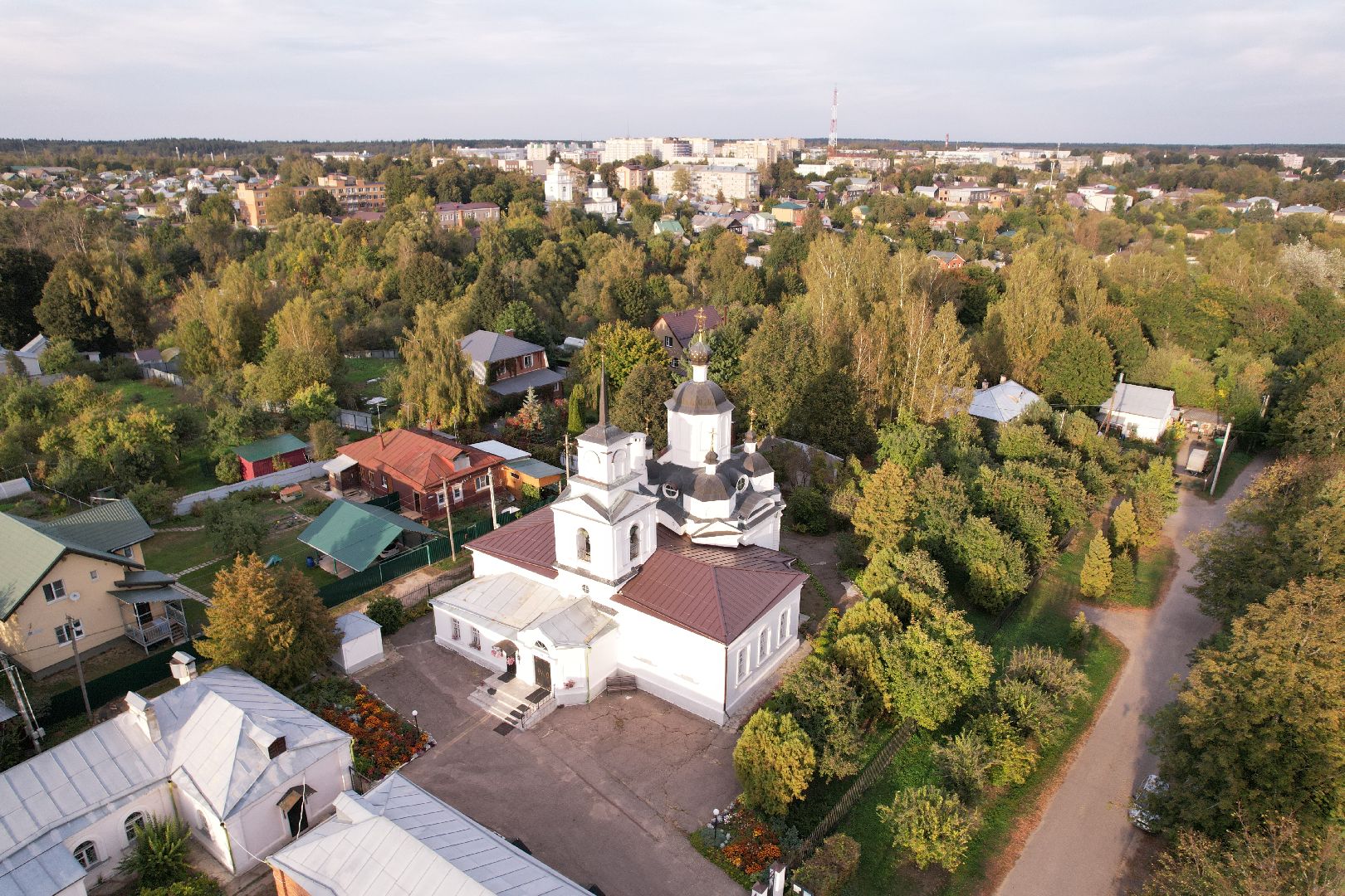 видео с коптера, руза, церковь,