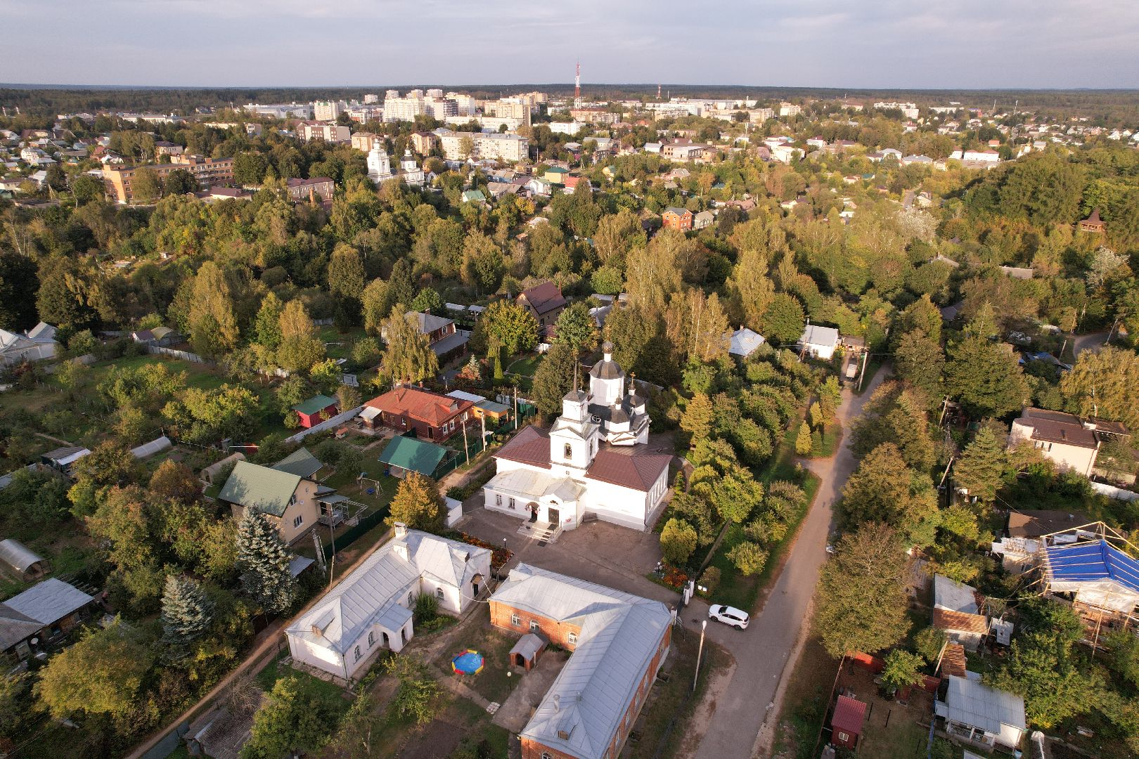 видео с коптера, руза, церковь,