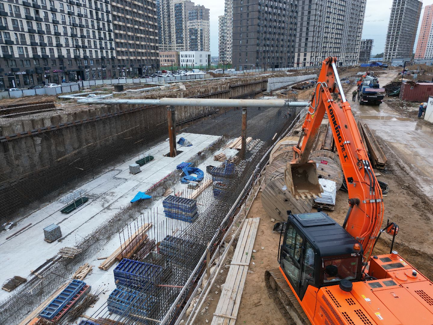 видео с коптера, красногорск, строительство, дороги, реконструкция,