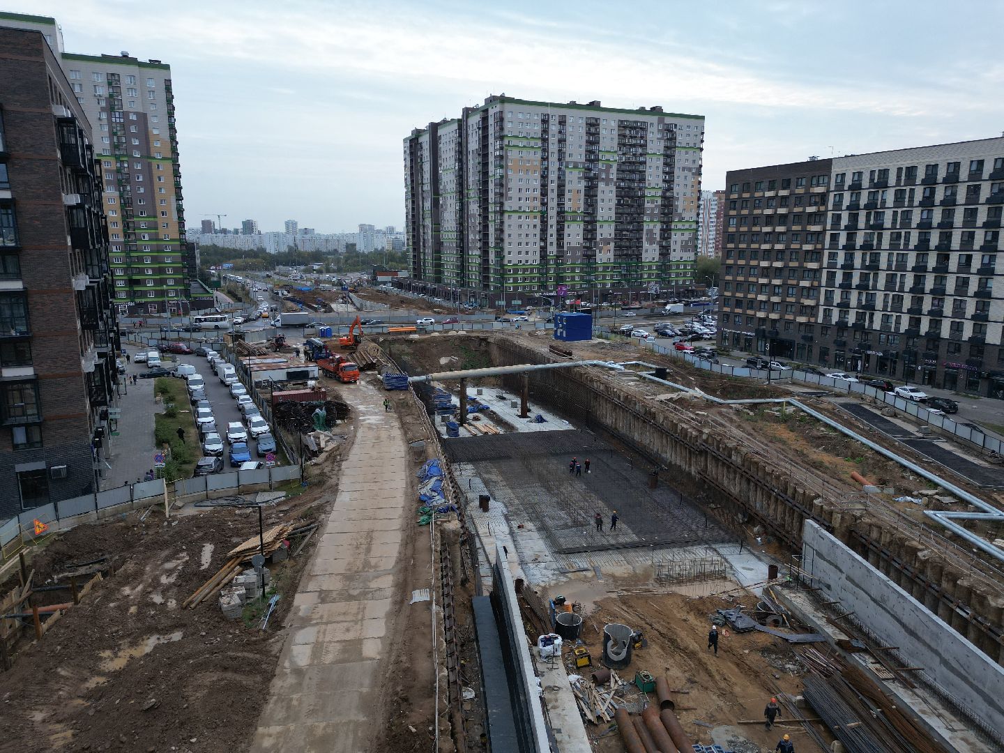 видео с коптера, красногорск, строительство, дороги, реконструкция,