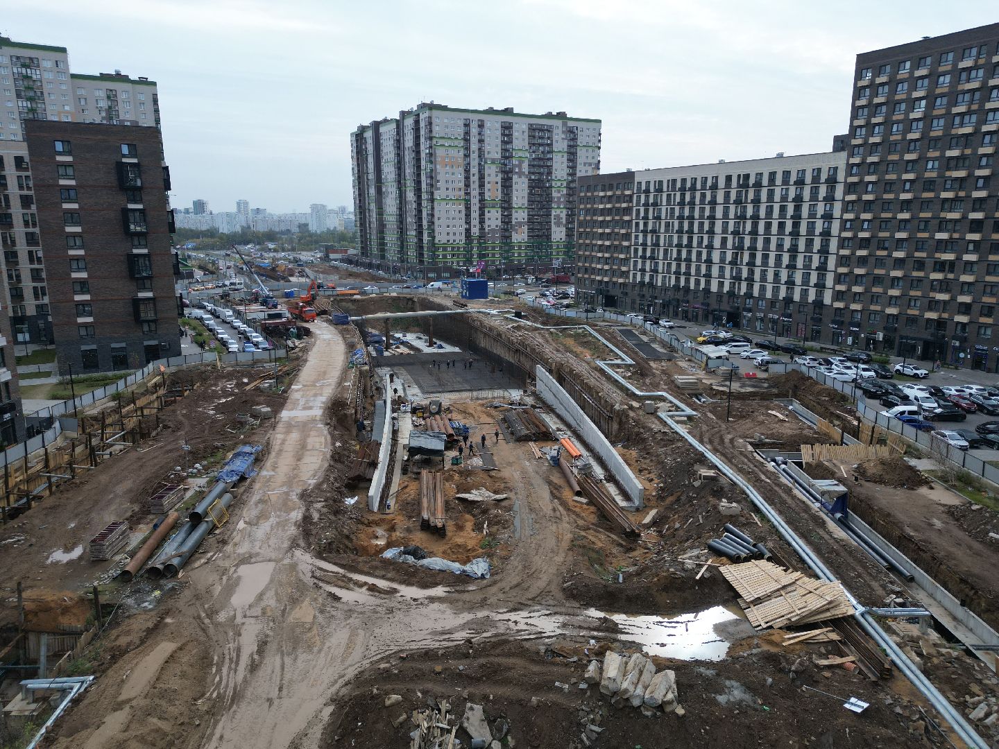 видео с коптера, красногорск, строительство, дороги, реконструкция,