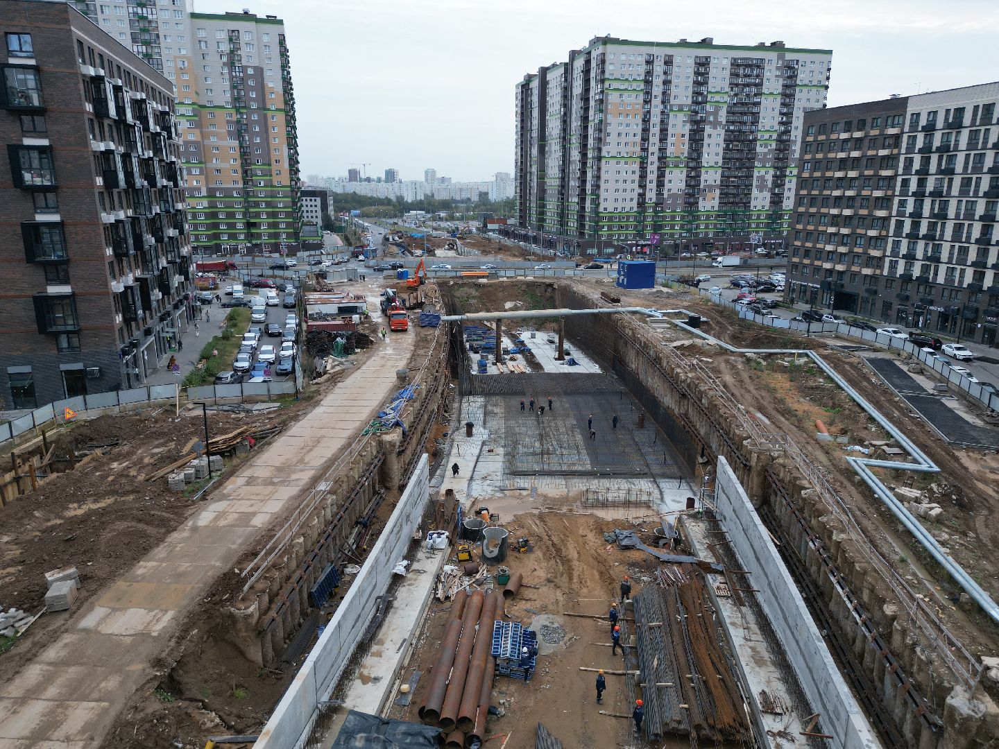 видео с коптера, красногорск, строительство, дороги, реконструкция,