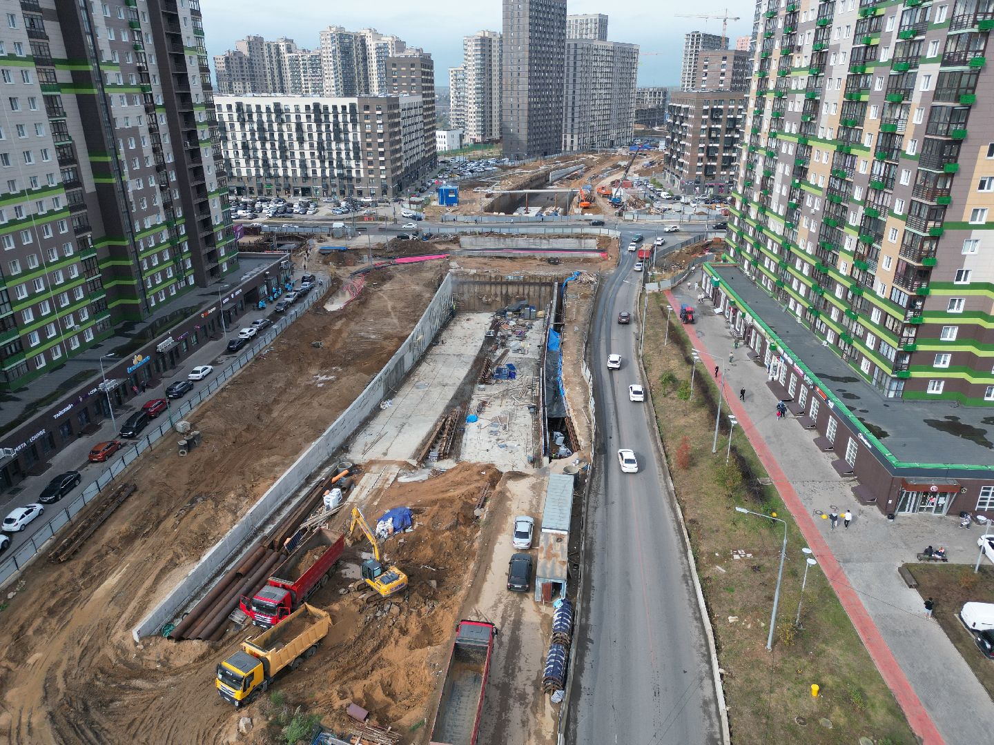 видео с коптера, красногорск, строительство, дороги, реконструкция,