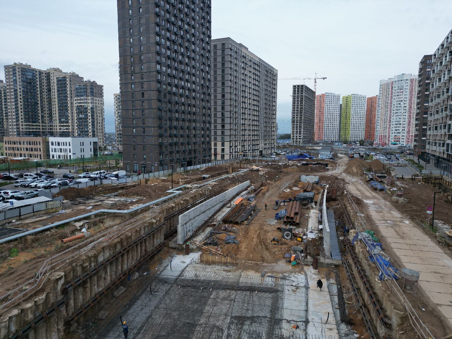 видео с коптера, красногорск, строительство, дороги, реконструкция,