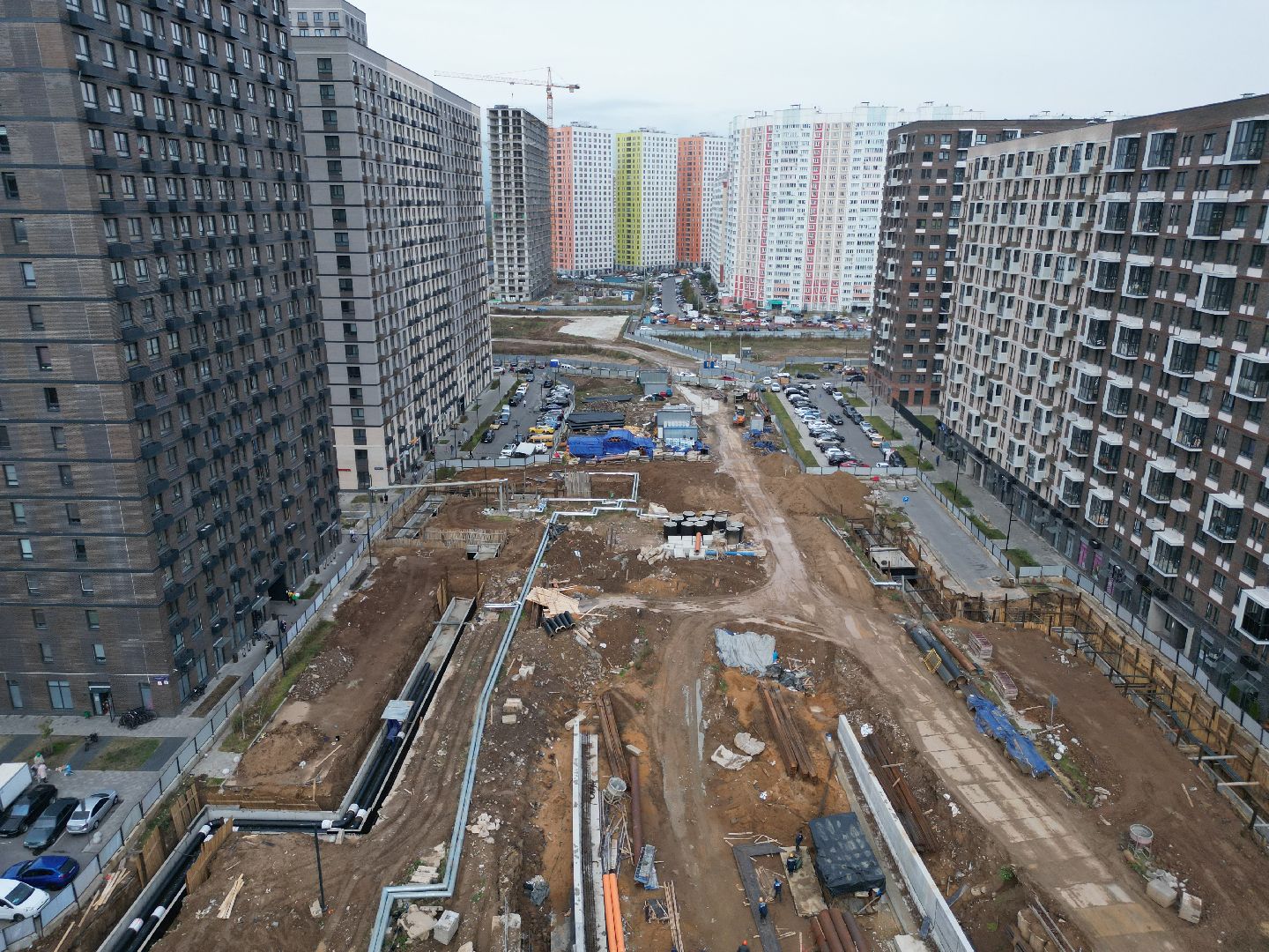 видео с коптера, красногорск, строительство, дороги, реконструкция,