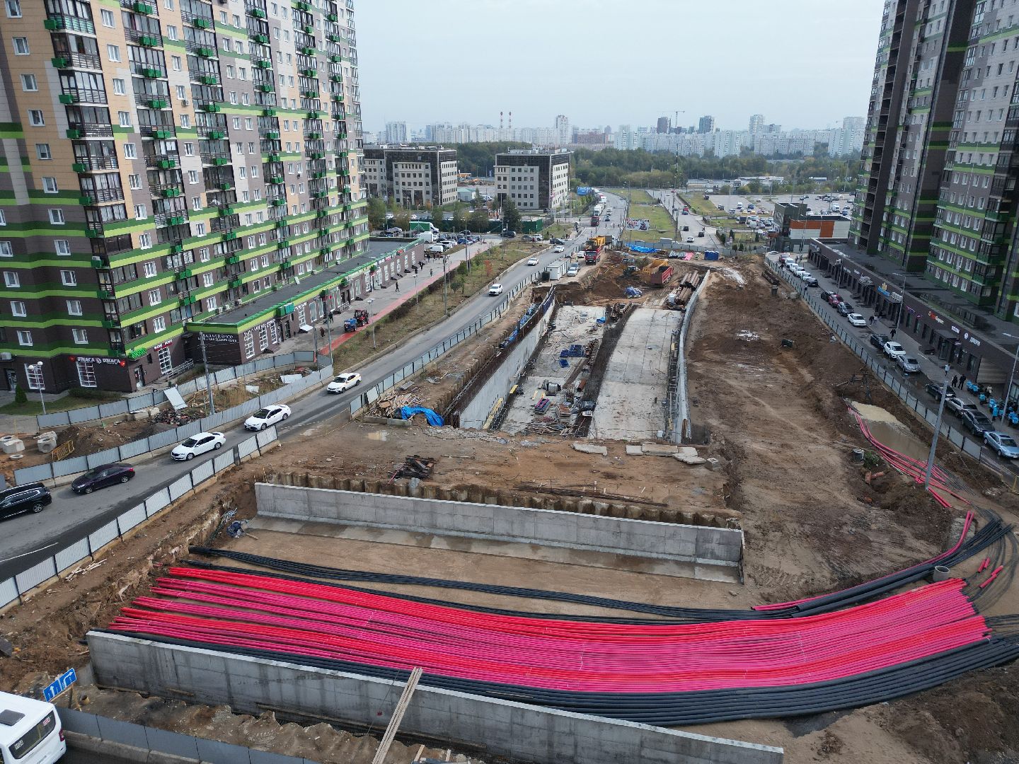 видео с коптера, красногорск, строительство, дороги, реконструкция,