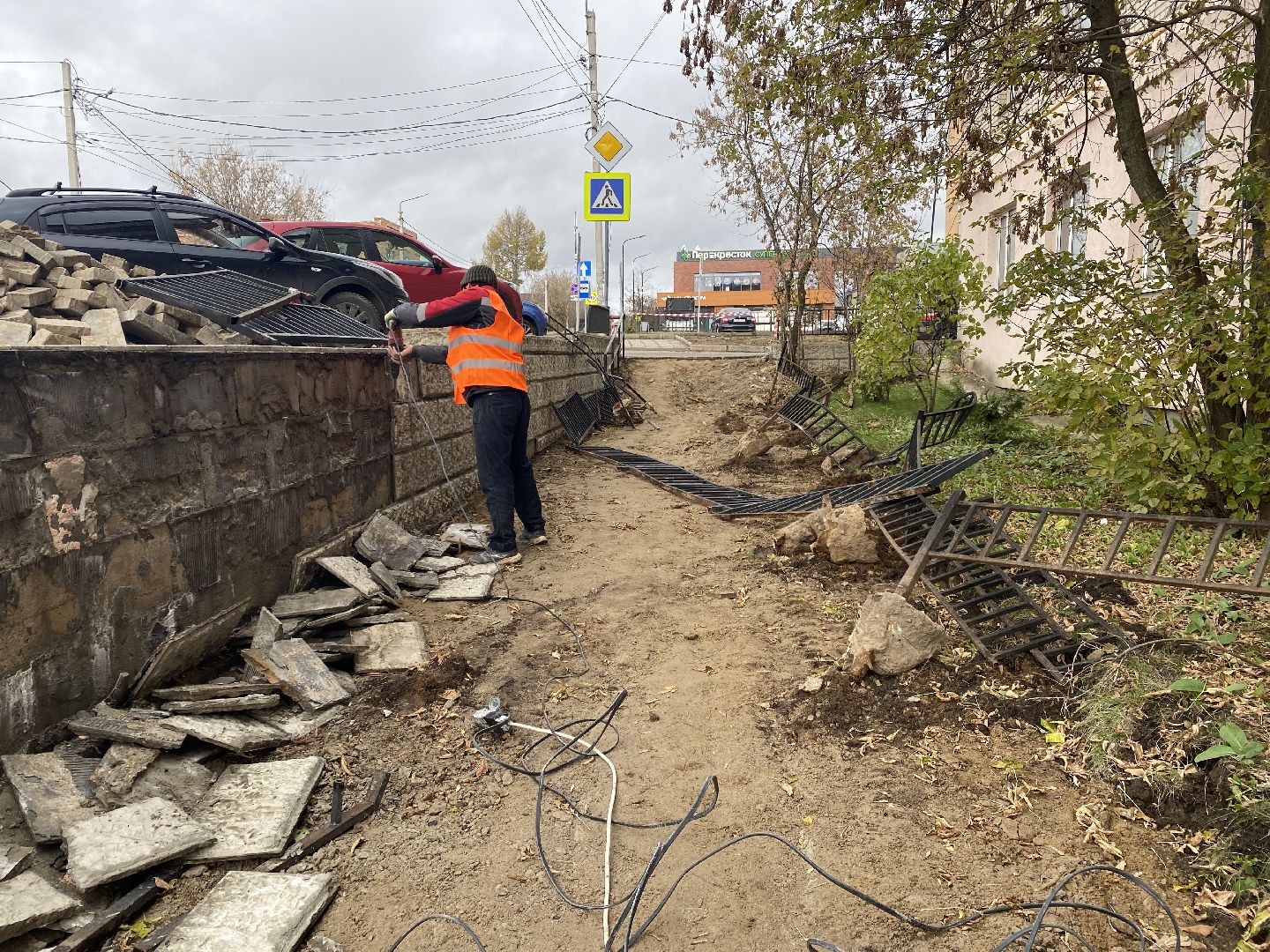 Ремонт, Поликлиника, Тротуар,