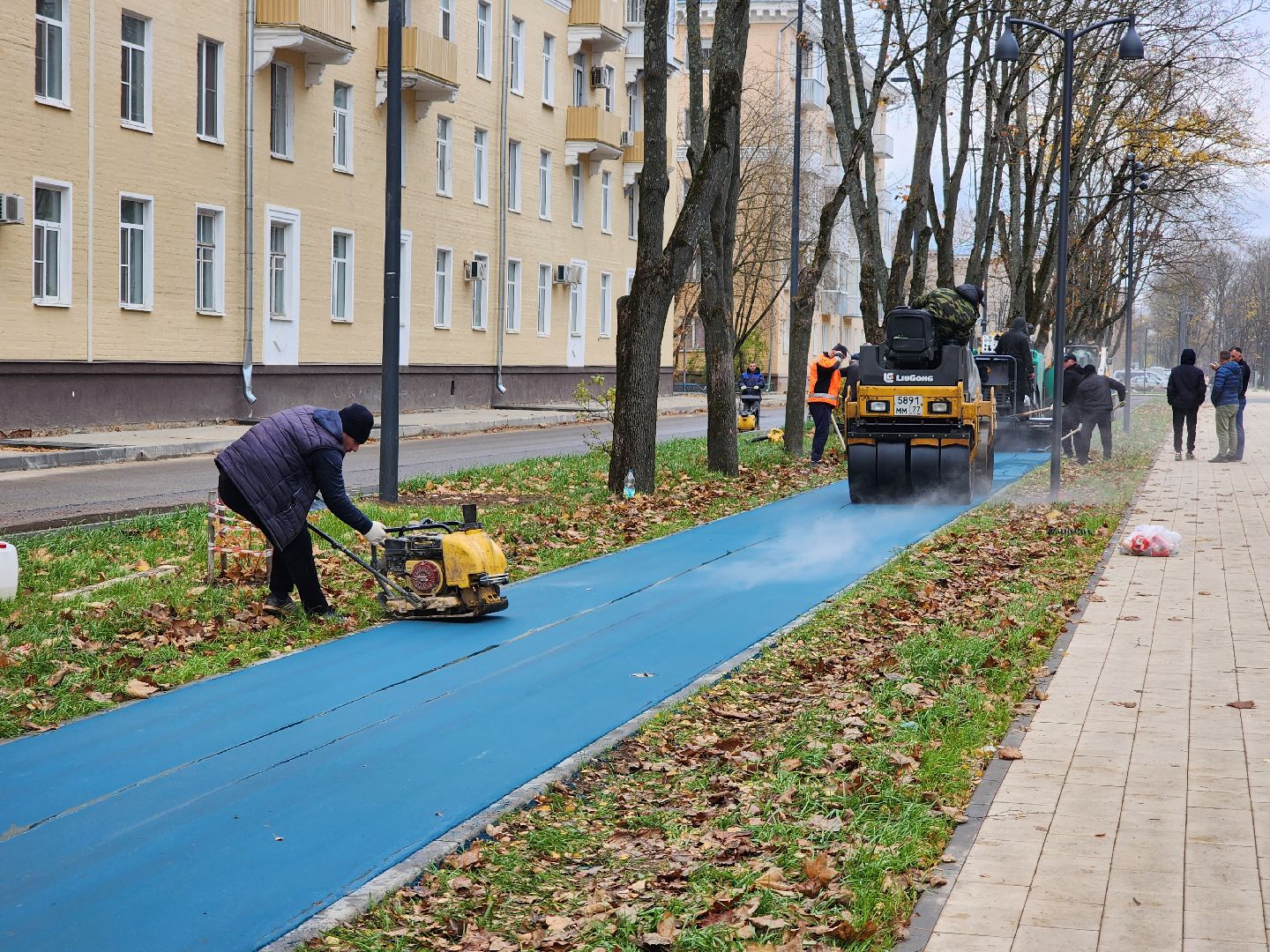 Дубна, Синий асфальт, Асфальт, укладка асфальта, Благоустройство,