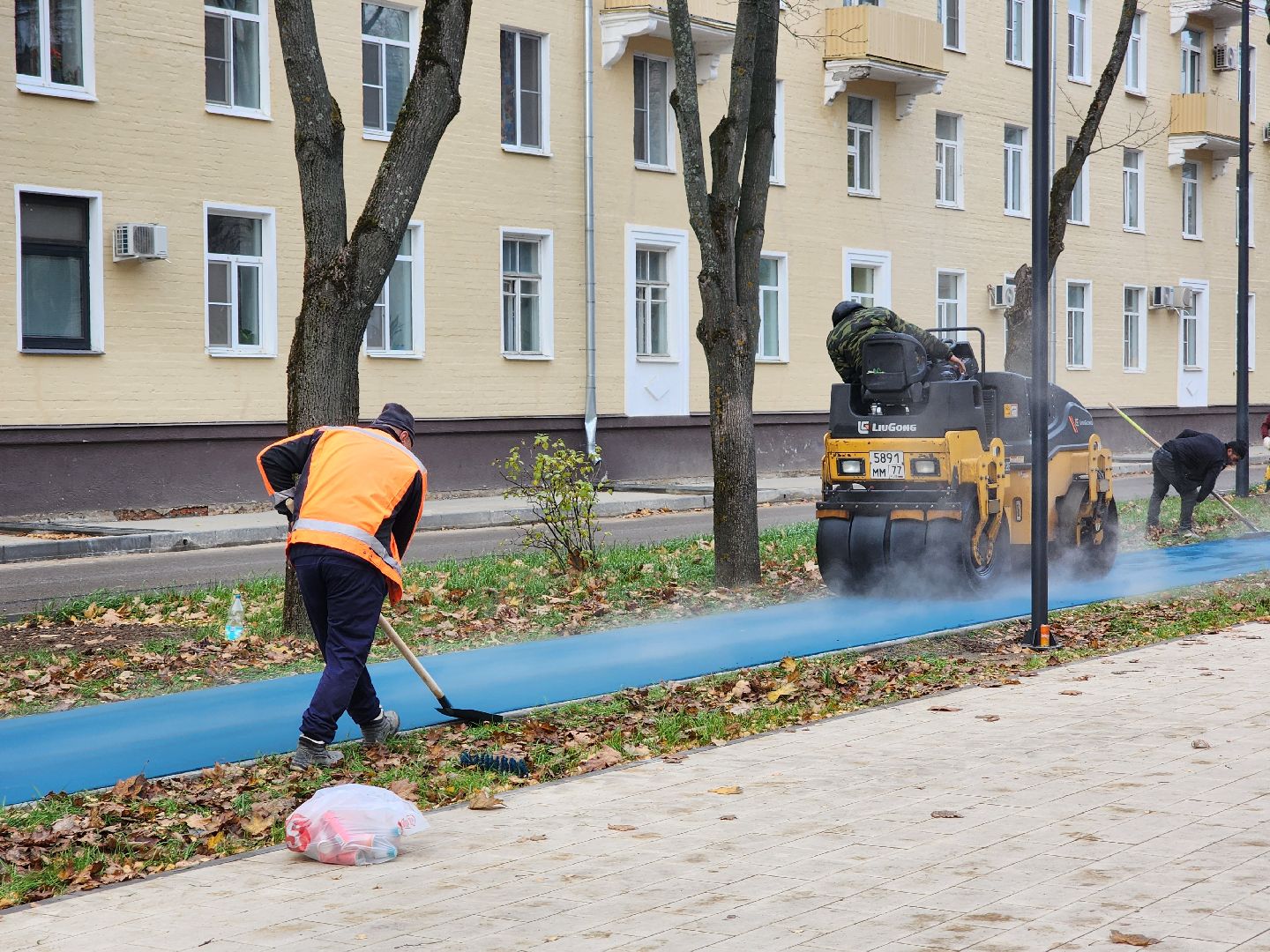 Дубна, Синий асфальт, Асфальт, укладка асфальта, Благоустройство,