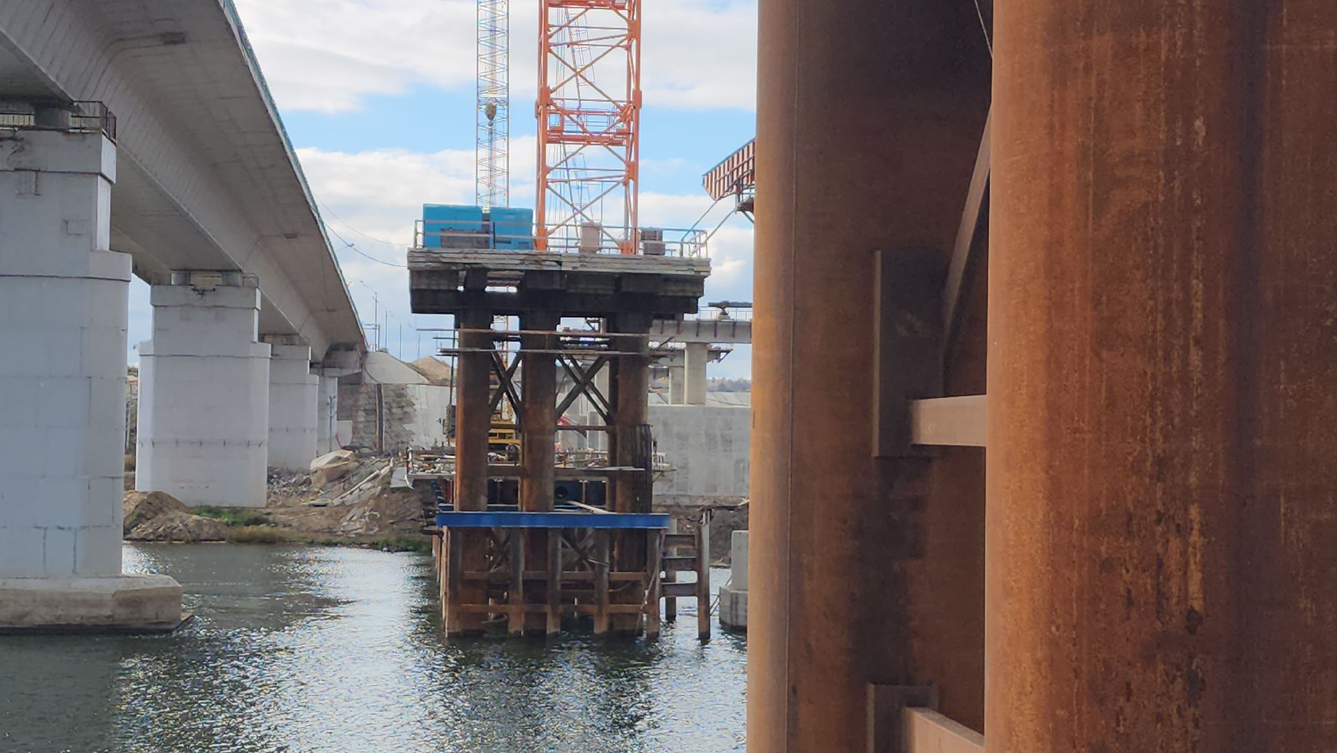 серпухов, река ока, мост через оку, строительство моста, федеральная трасса М2,