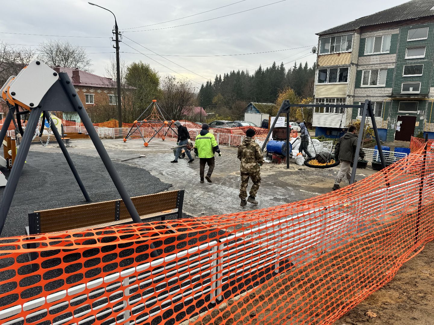 шаховская, противоударное покрытие, детская площадка,