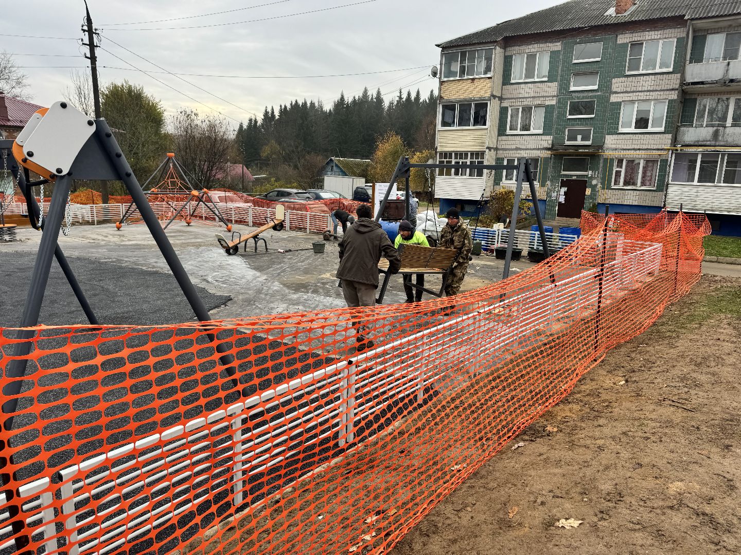 шаховская, противоударное покрытие, детская площадка,