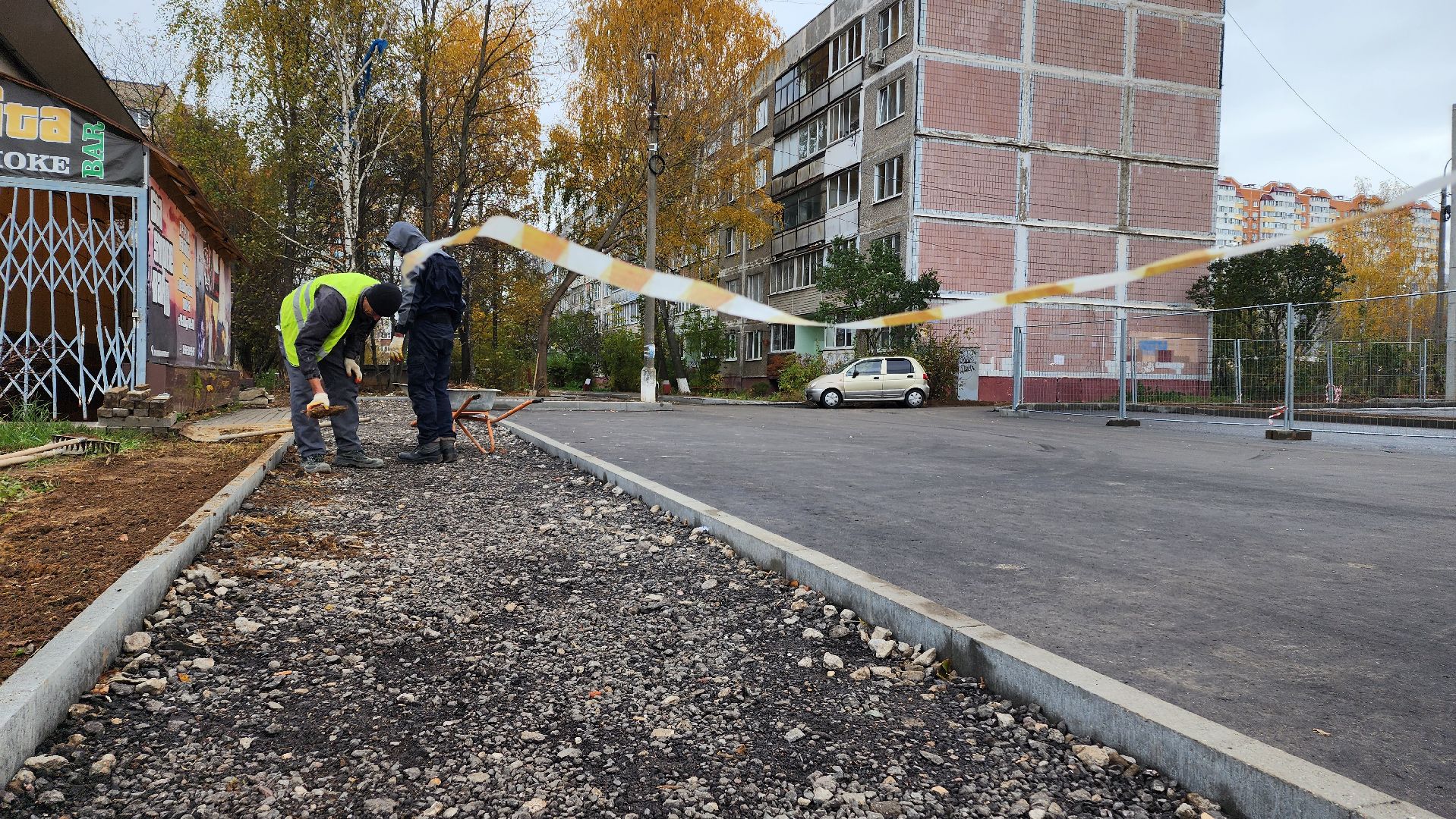 Домодедово, Новая парковка, Парковка, Подмосковье, Дорожные работы, асфальтирование дворов дорог,