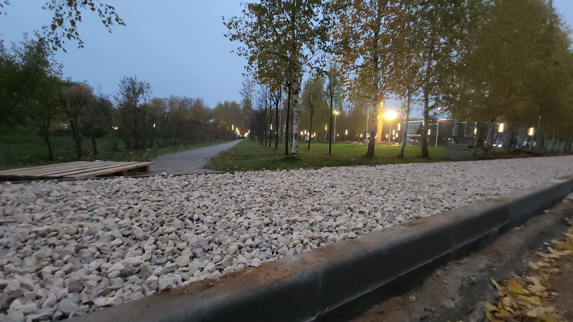 пешеходная зона, Лобня, ремонт дорог, Ремонт дорог в парке,