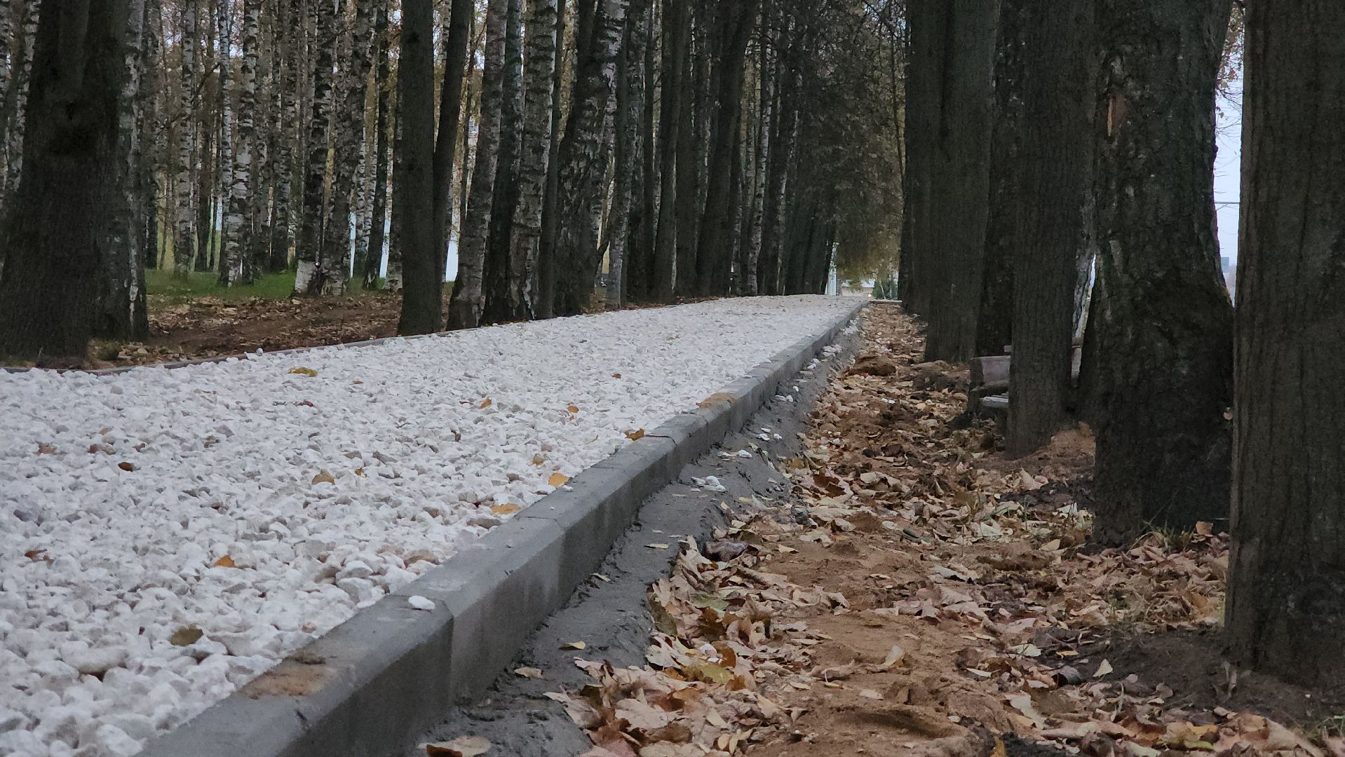 пешеходная зона, Лобня, ремонт дорог, Ремонт дорог в парке,