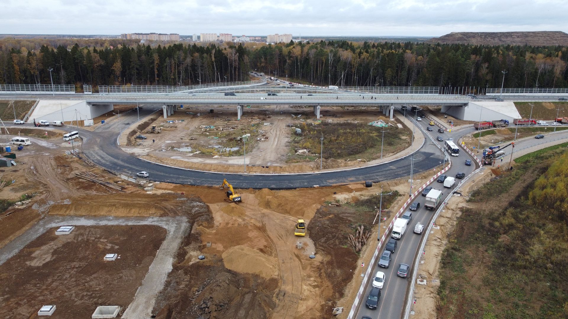 мытищи, мытищинская хорда, дорога, видео с коптера,