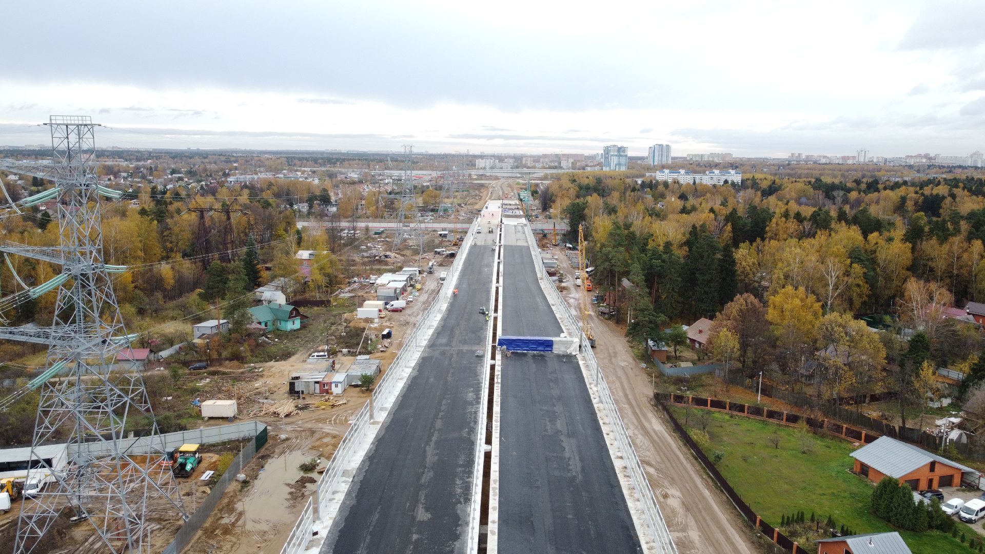 мытищи, мытищинская хорда, дорога, видео с коптера,