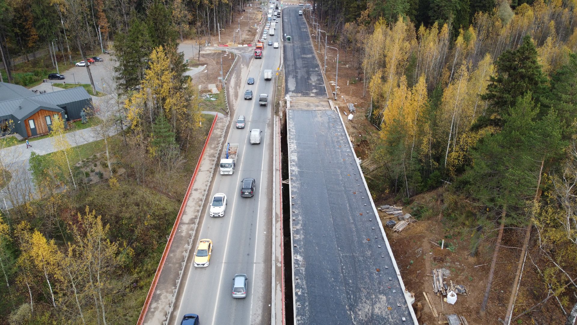 мытищи, мытищинская хорда, дорога, видео с коптера,