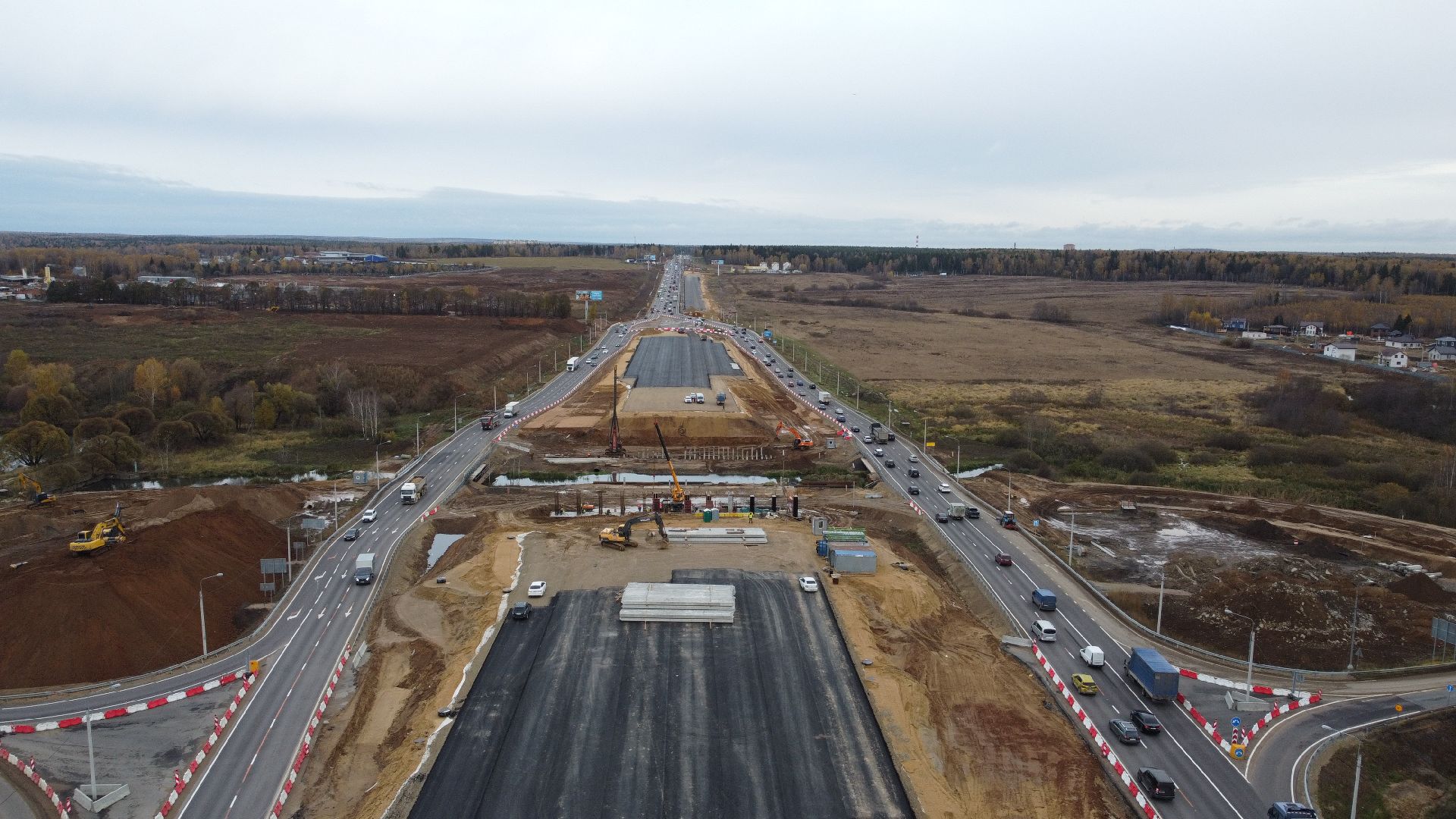 мытищи, мытищинская хорда, дорога, видео с коптера,